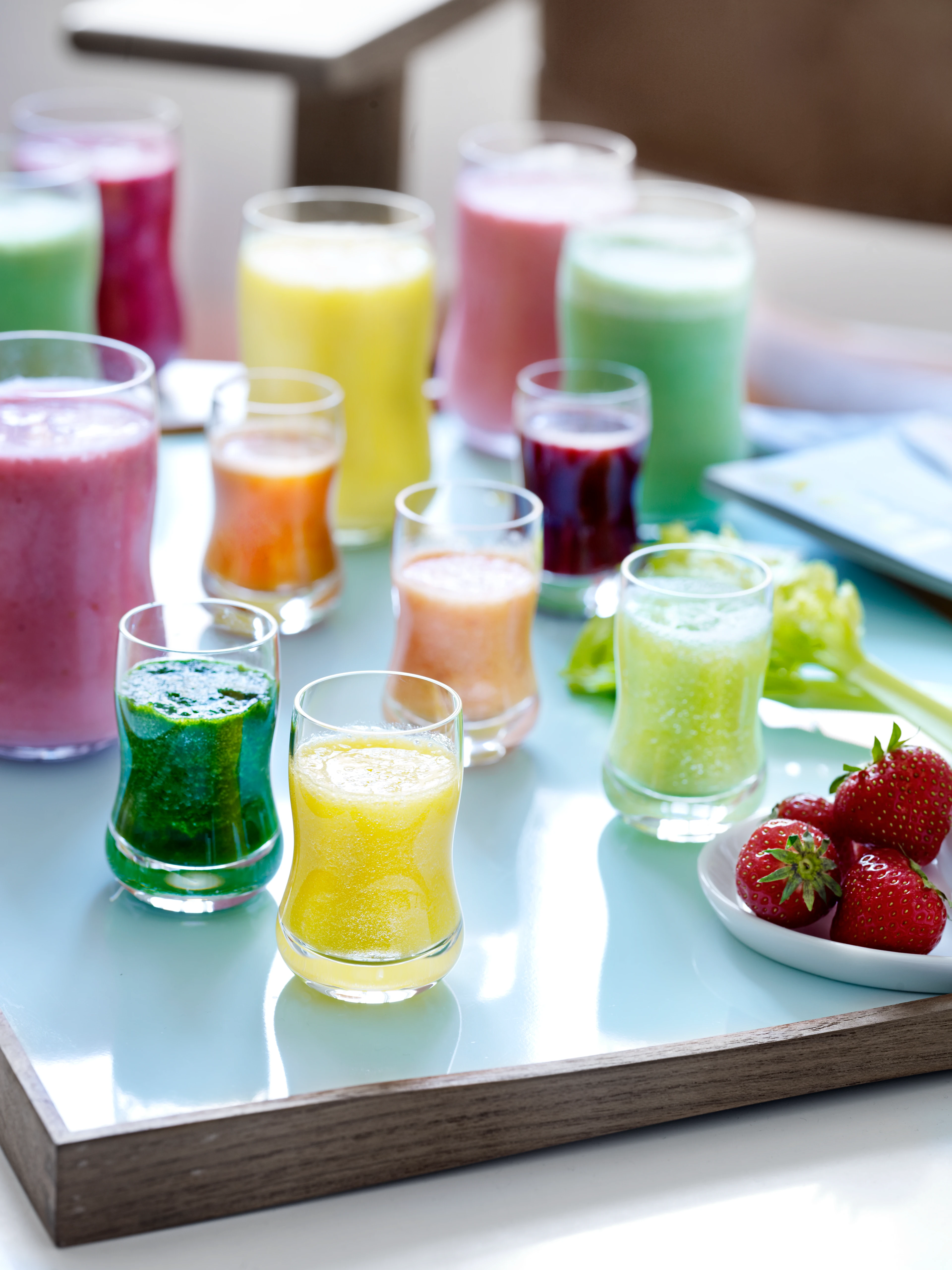 Øyeblikksbilder fra Holmegaard med fargede smoothies