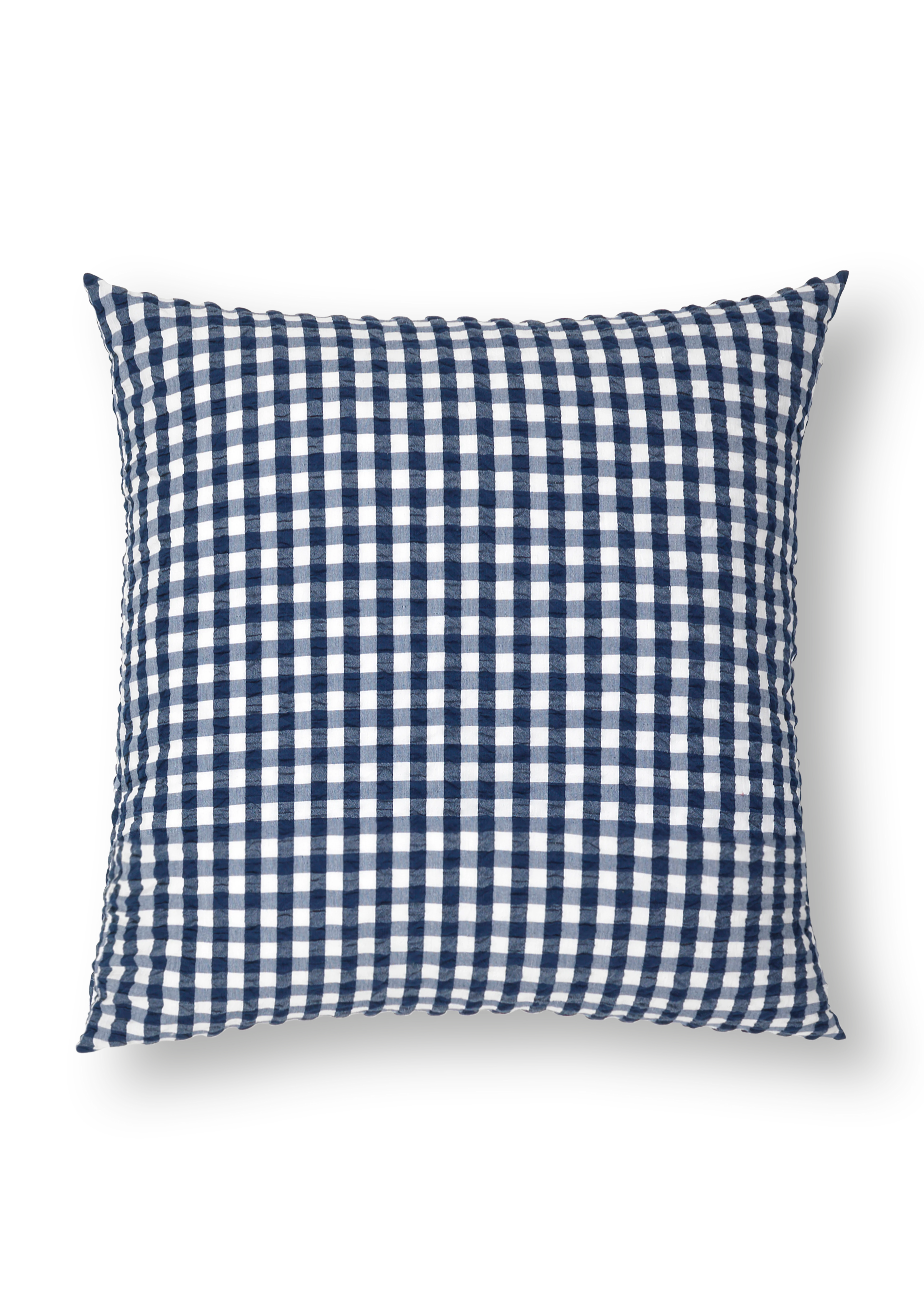 Örngott 63x60 cm från JUNA i färgen Mörkblå/Vit, tillverkad av Bomull
