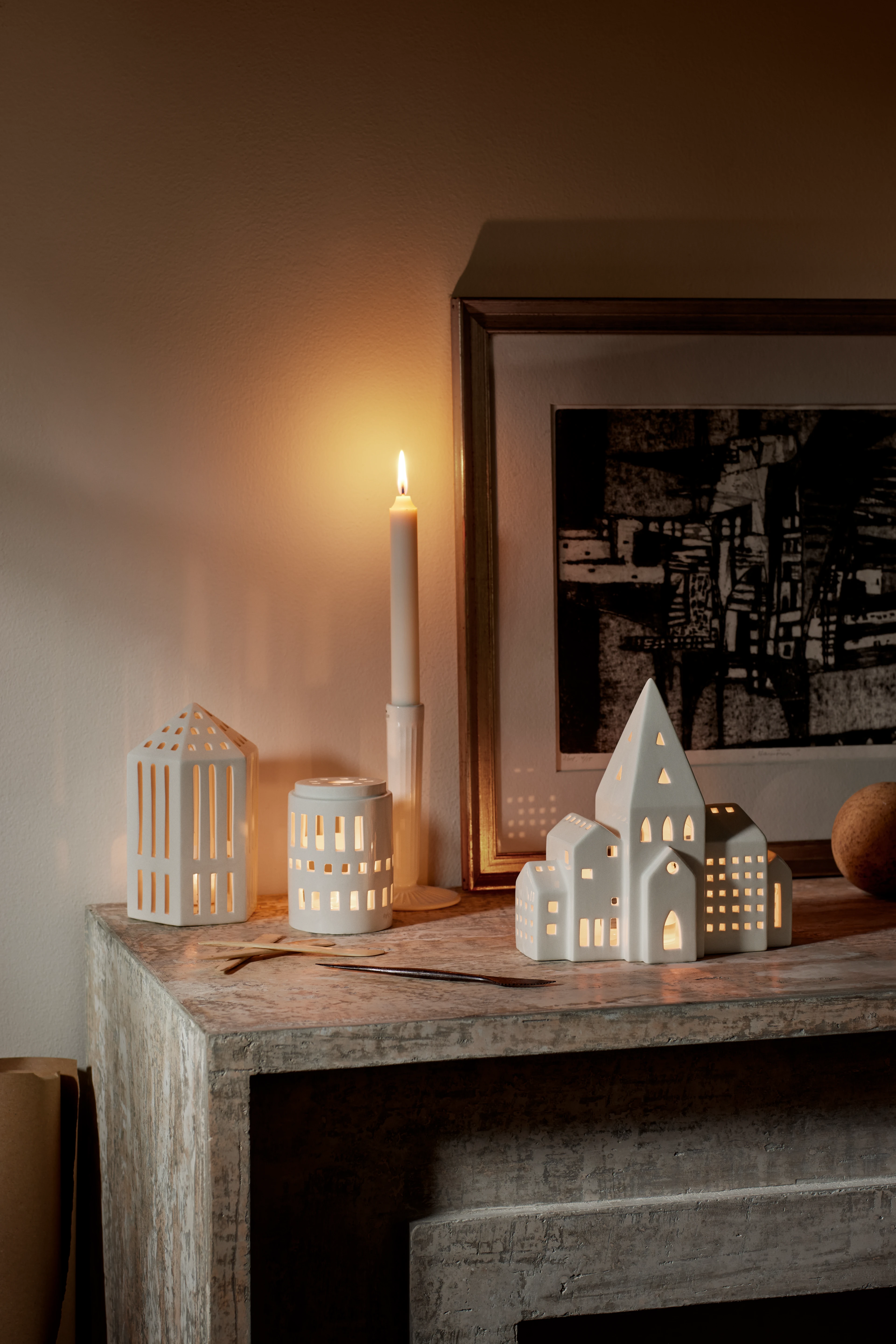 Kähler Lighthouse Little tower H11.5 in White