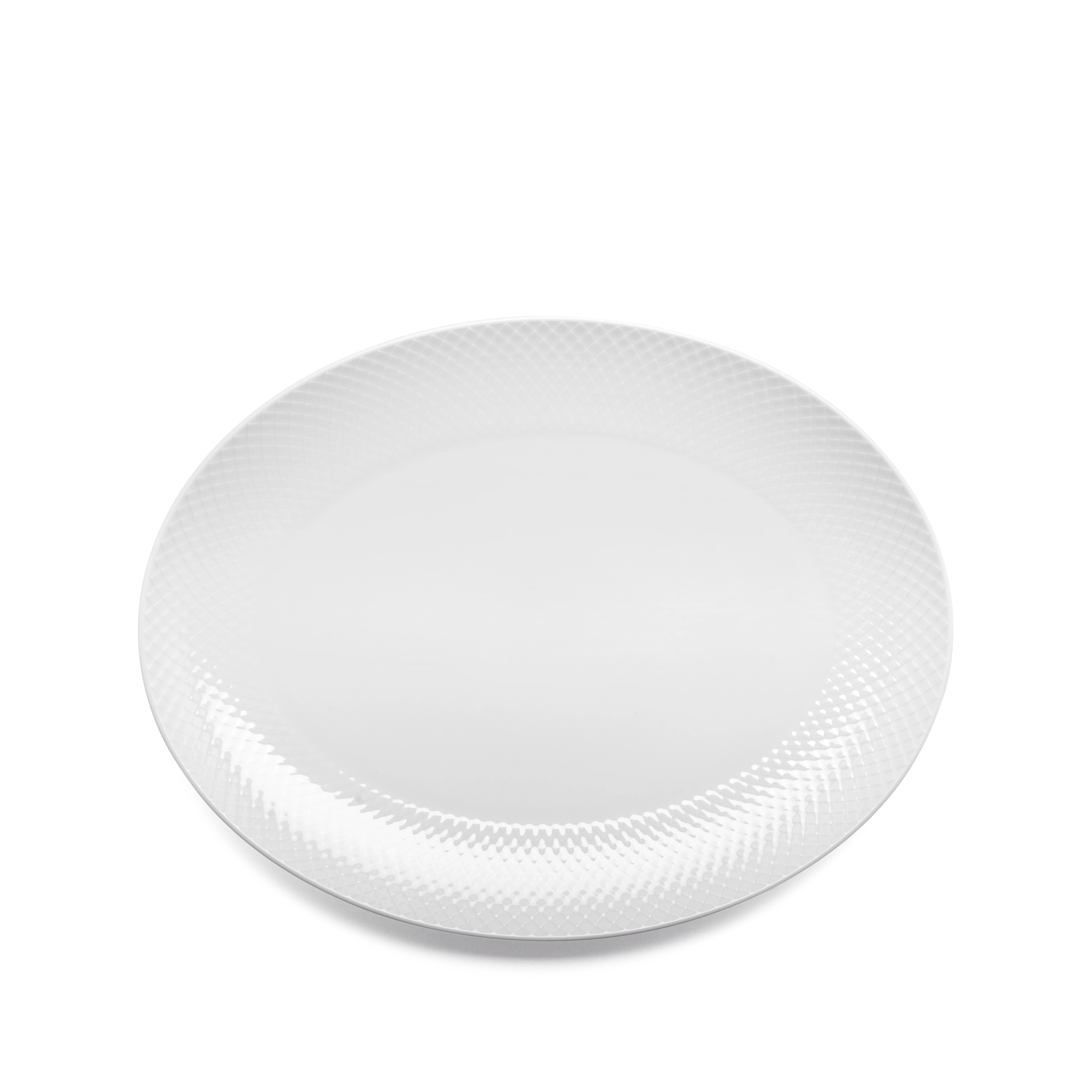 Lyngby Porcelæn Ovale Servierplatte 35x26.5 cm in Weiss