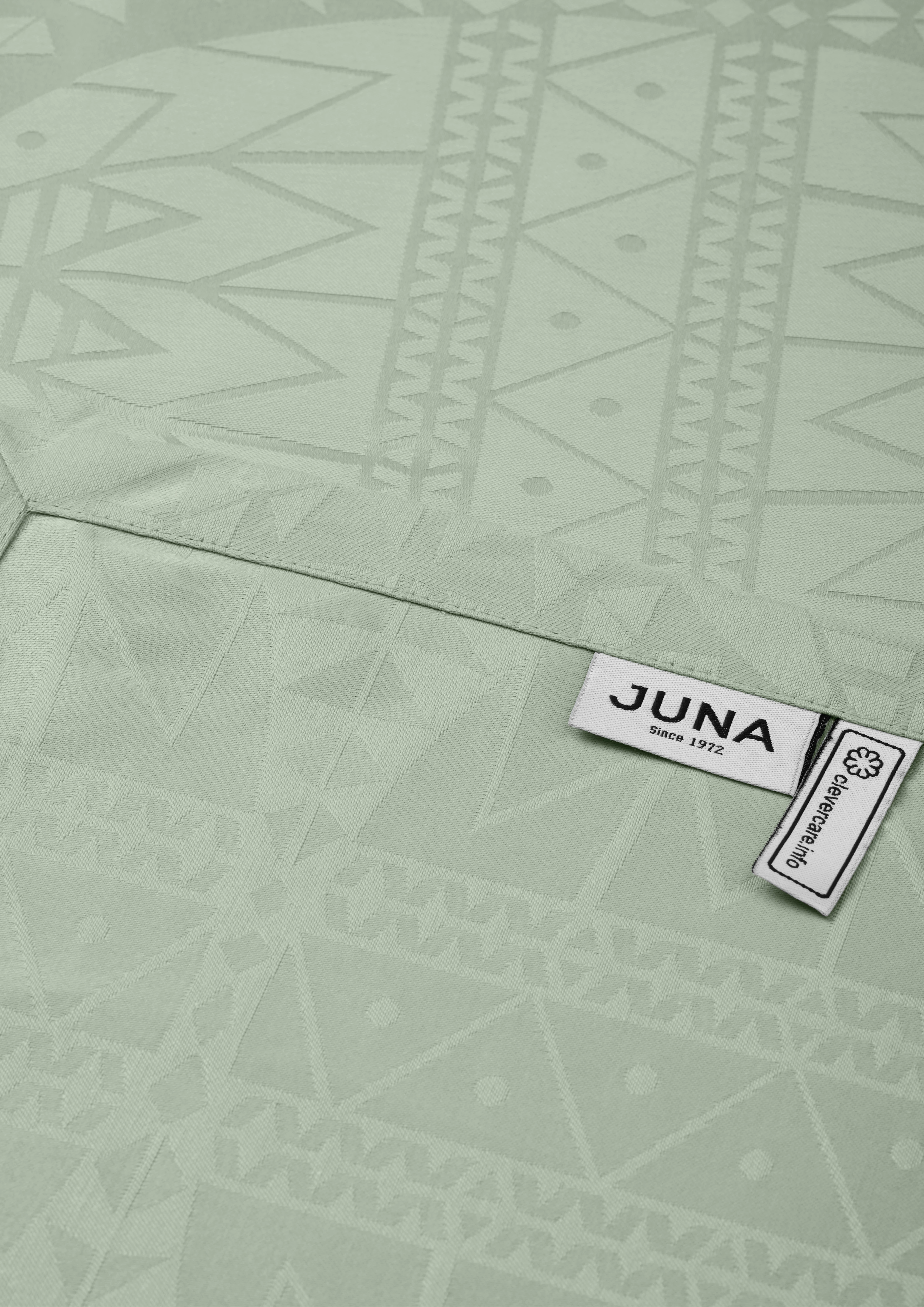 Easter Damast-Tischdecke 150x220 cm von Rosendahl in der Farbe Hellgrün, hergestellt aus Baumwollmischung