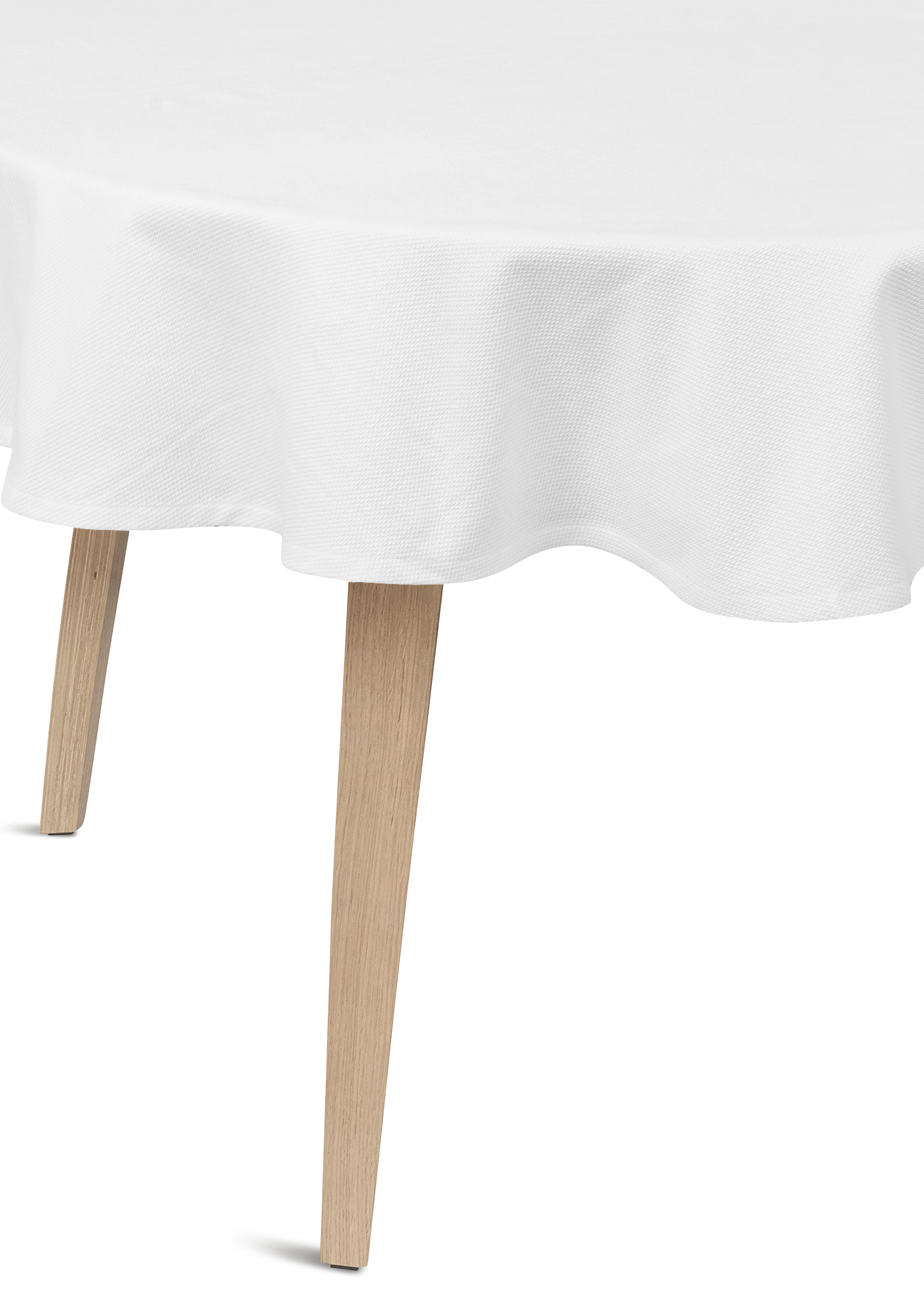 Damask tablecloth round Ø160 cm from JUNA in White color, made of Cotton