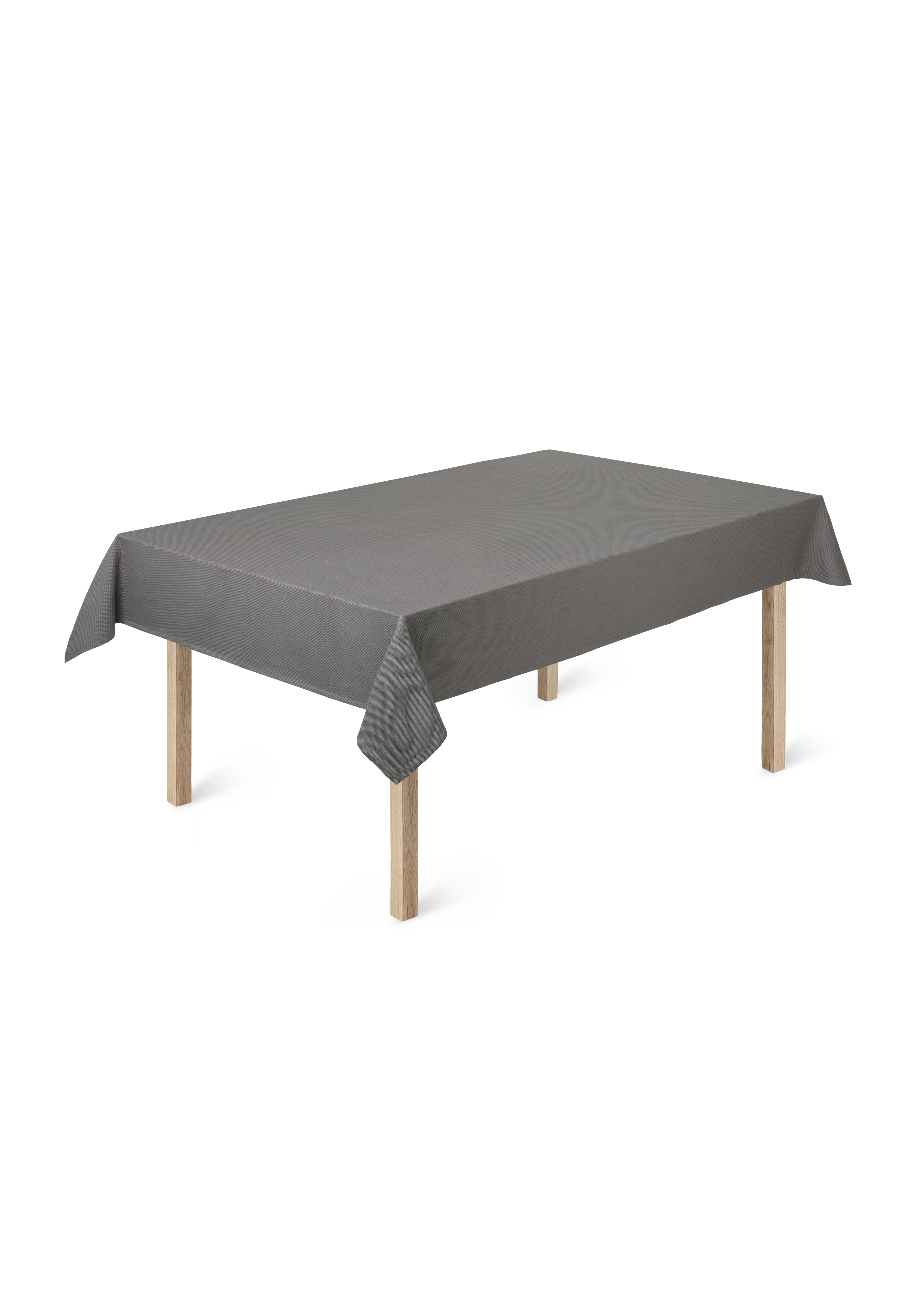 Damast-Tischdecke 150x270 cm von JUNA in der Farbe Grau, hergestellt aus Baumwolle