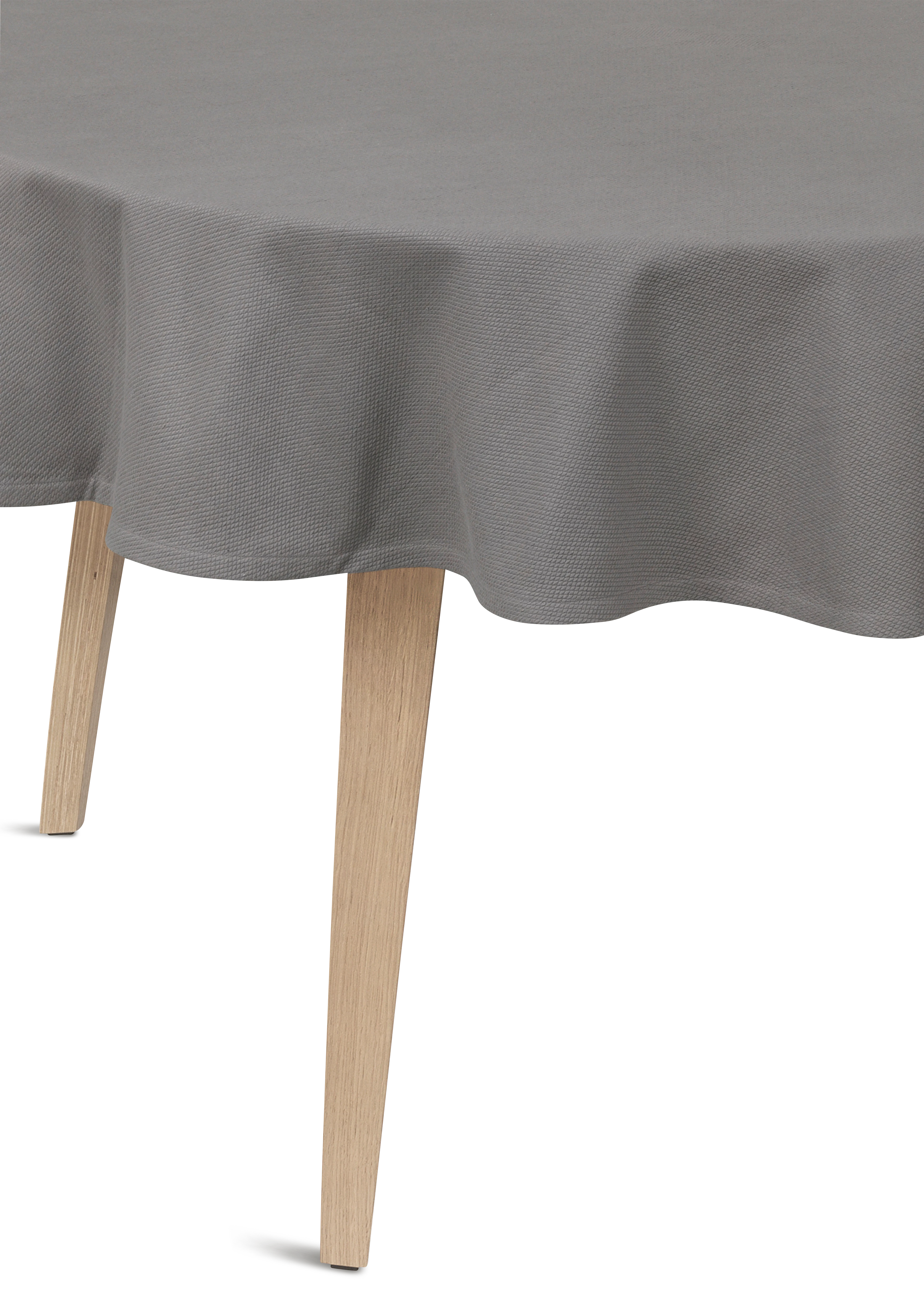 Damaskdug rund Ø160 cm fra JUNA i farven Grå, lavet af Bomuld