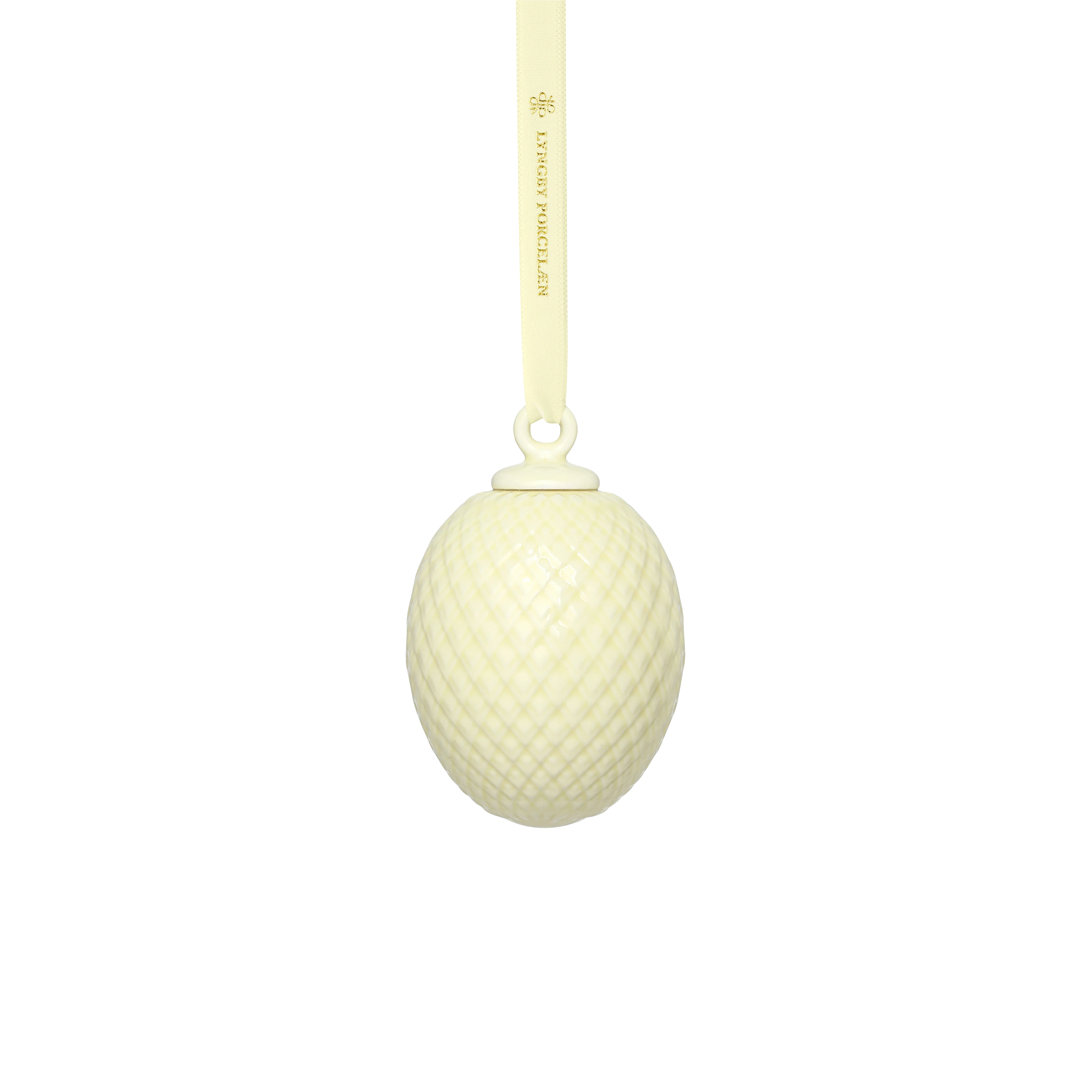 Hängeschmuck H7.5 cm von Lyngby Porcelæn in der Farbe Soft Yellow, hergestellt aus Keramik
