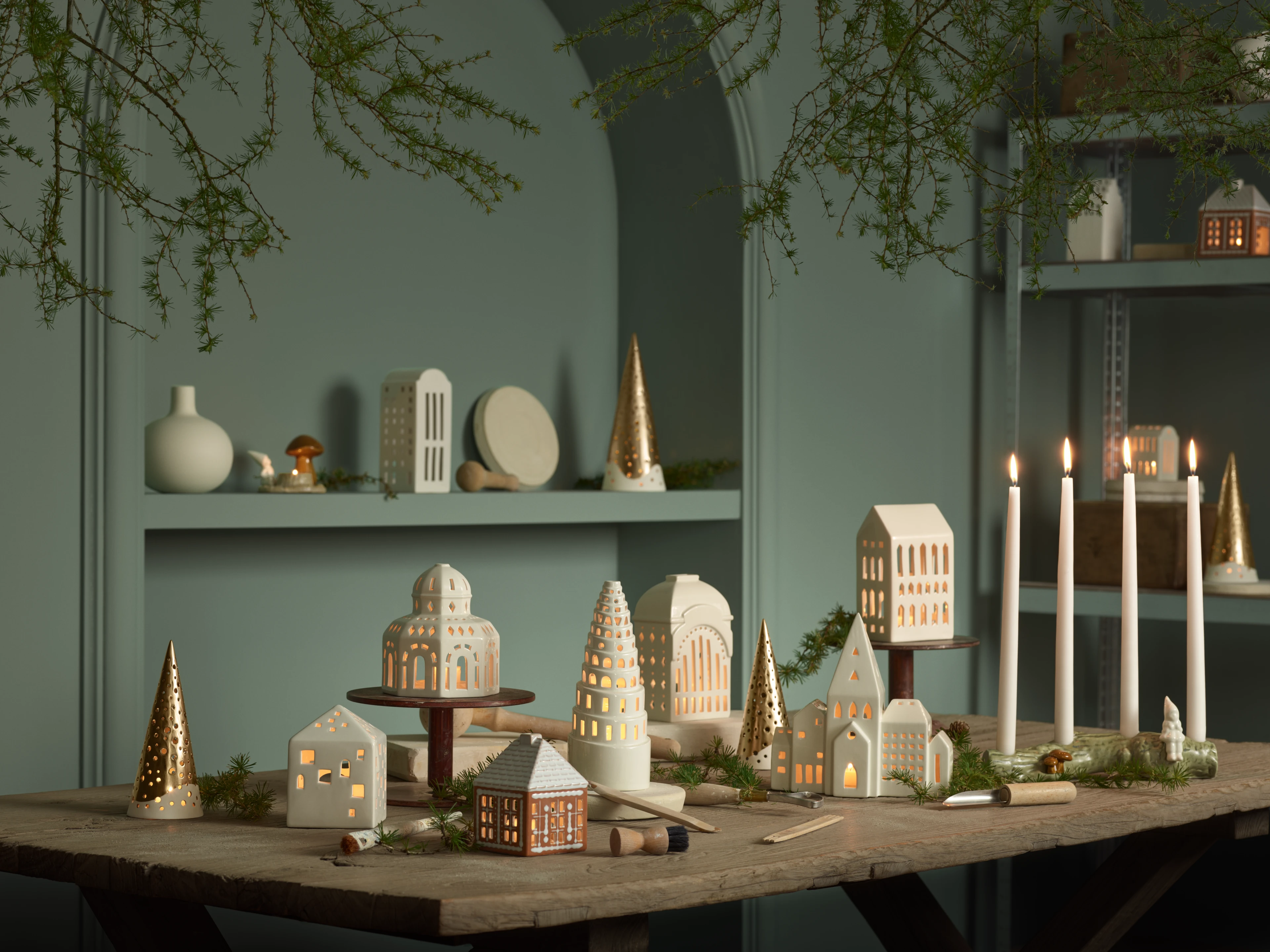 Lighthouse Church H18 from Kähler  in White color, made of Ceramics