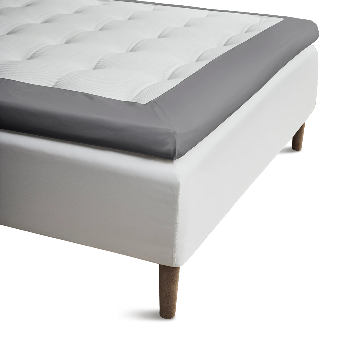 Fitted sheet w/o elastic 90x200 cm from JUNA in Grey color, made of Cotton