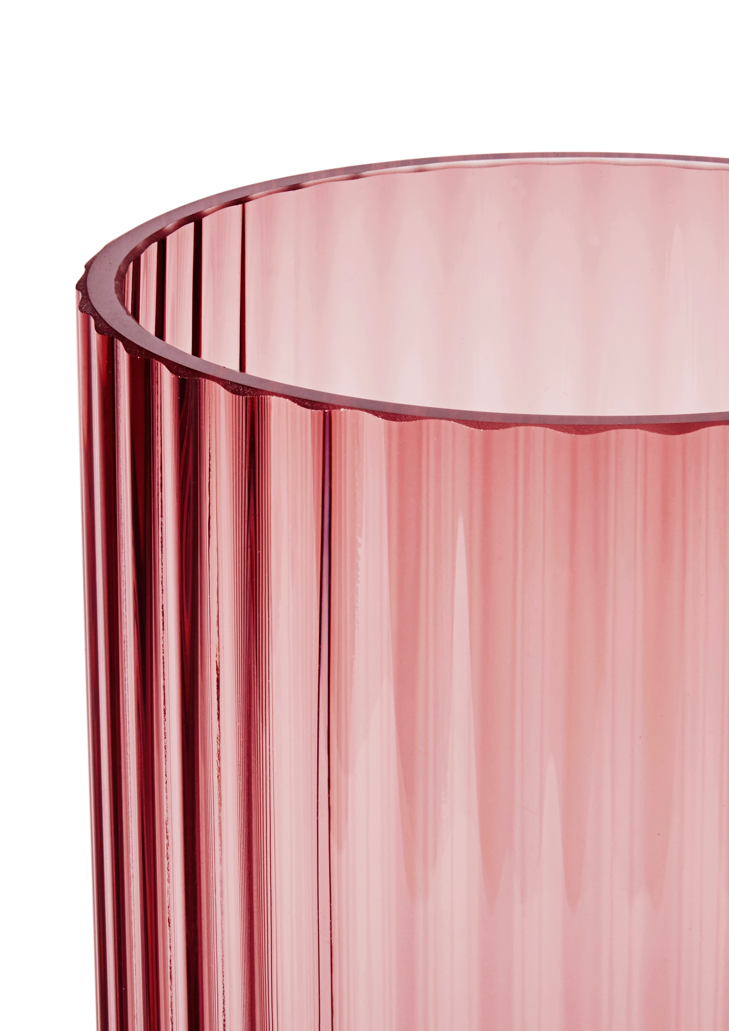 Vase H20.5 cm from Lyngby Porcelæn in Burgundy color, made of Glass