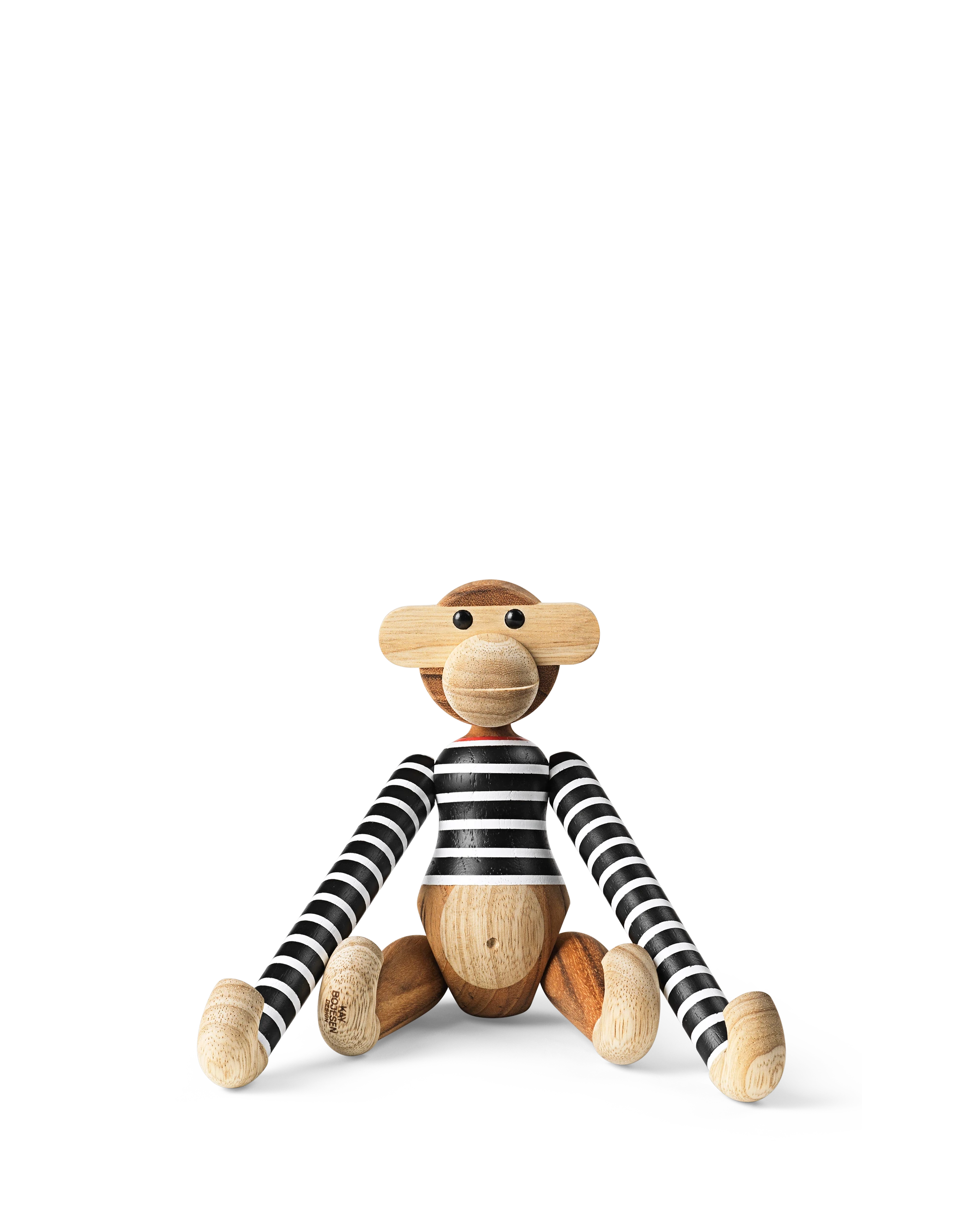 x Nørgaard paa Strøget Affe klein von Kay Bojesen in der Farbe Schwarz/Weiss, hergestellt aus Holz