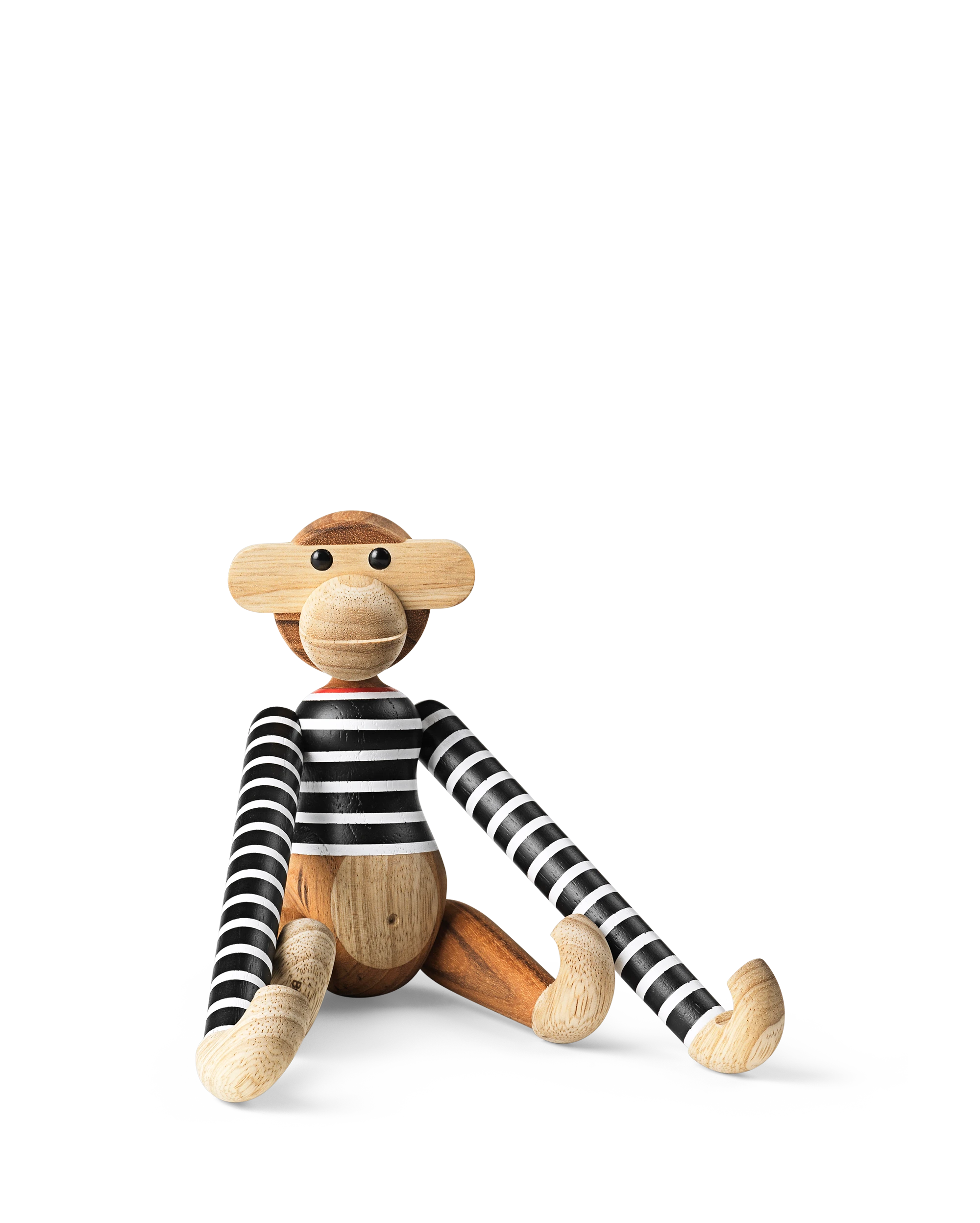x Nørgaard paa Strøget Affe klein von Kay Bojesen in der Farbe Schwarz/Weiss, hergestellt aus Holz