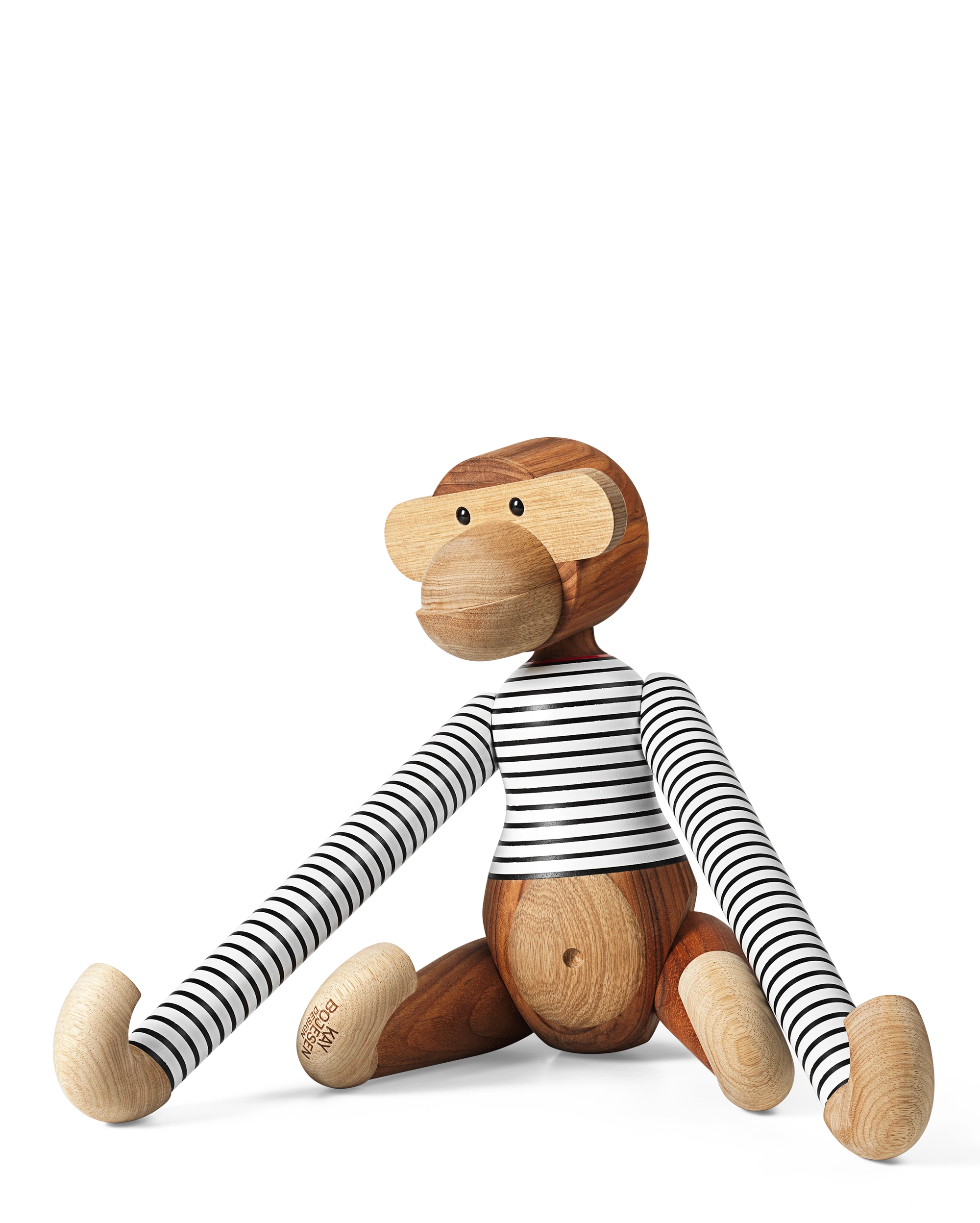 x Nørgaard paa Strøget Affe gross von Kay Bojesen in der Farbe Weiss/Schwarz, hergestellt aus Holz