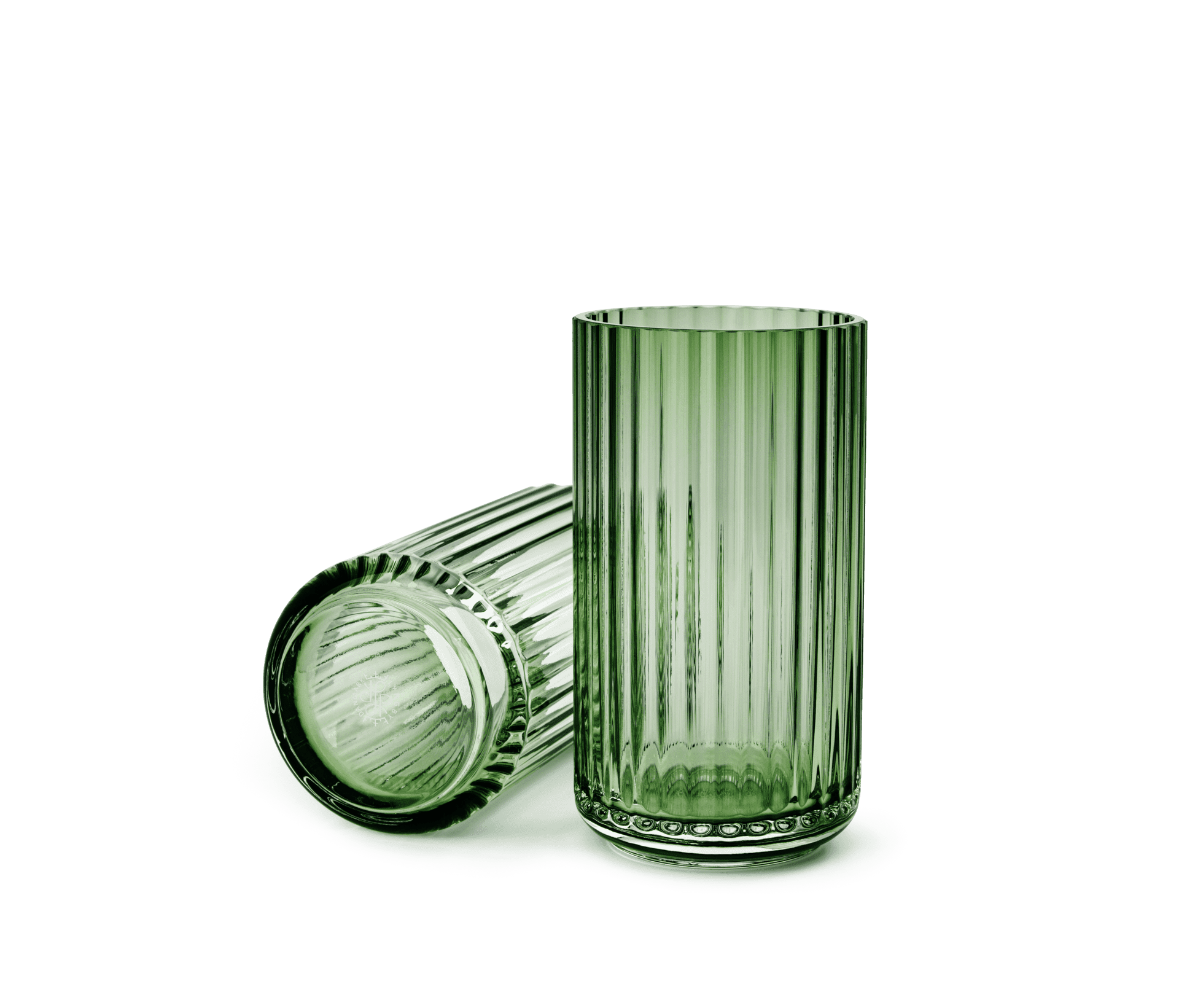 Lyngby Vase H15.5 copenhagen green mouth blown glass