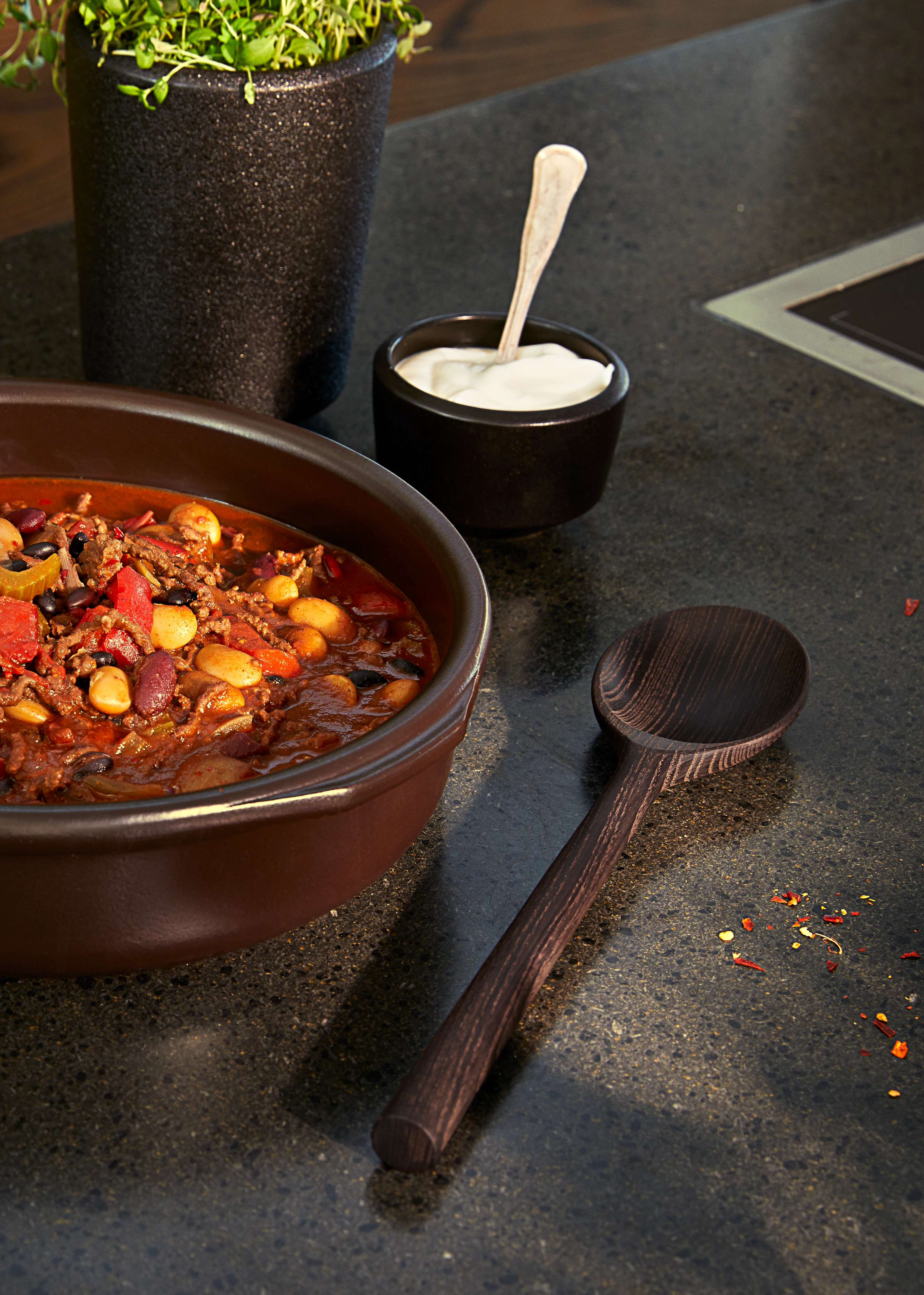 Ladle från Rosendahl i färgen Thermo ask, tillverkad av Trä