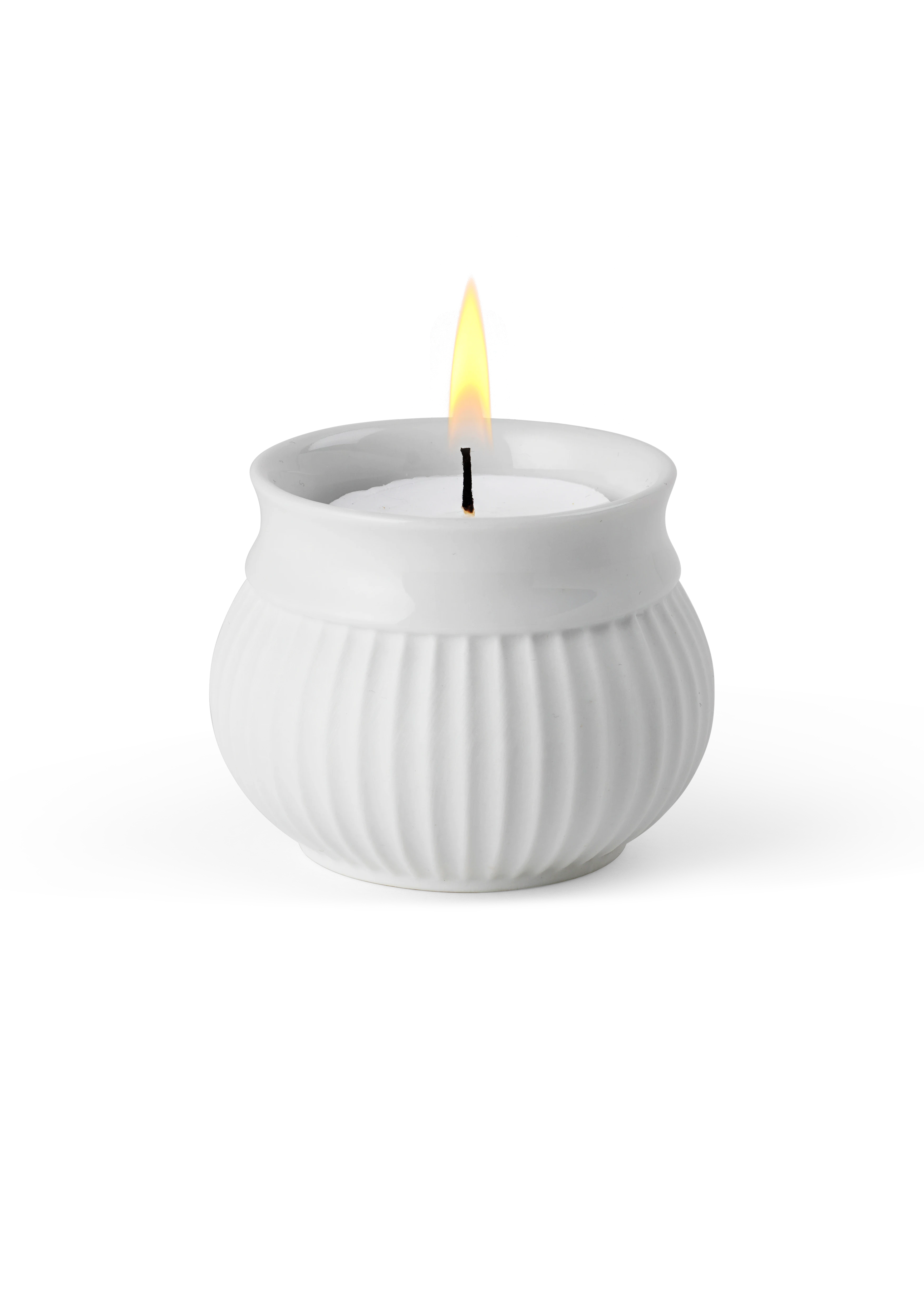 Teelichthalter Ø6.5 cm von Lyngby Porcelæn in der Farbe Weiss, hergestellt aus Keramik