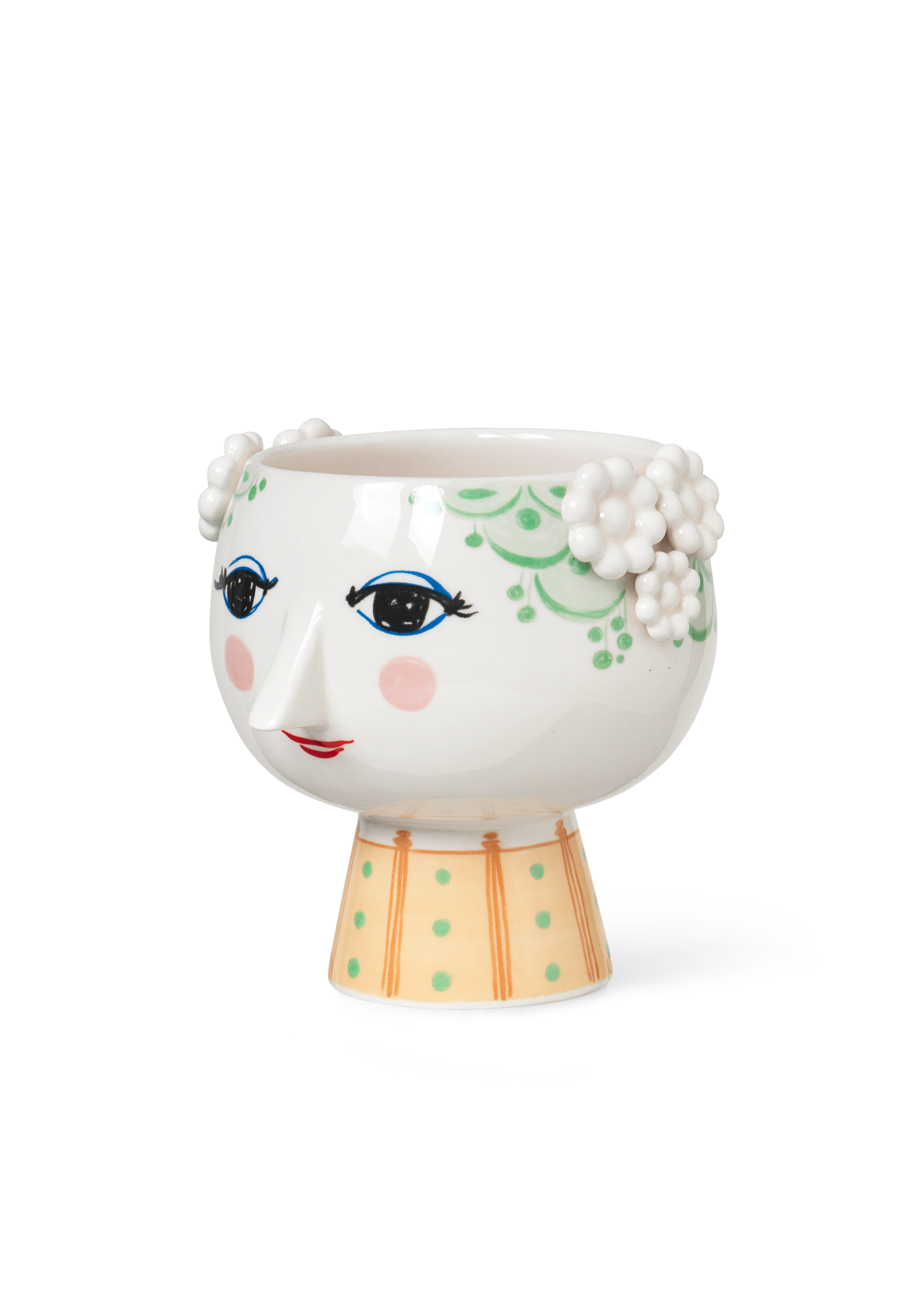 Urtepotteskjuler på fod Ø15.5 cm fra Bjørn Wiinblad i farven Lys grøn, lavet af Keramik