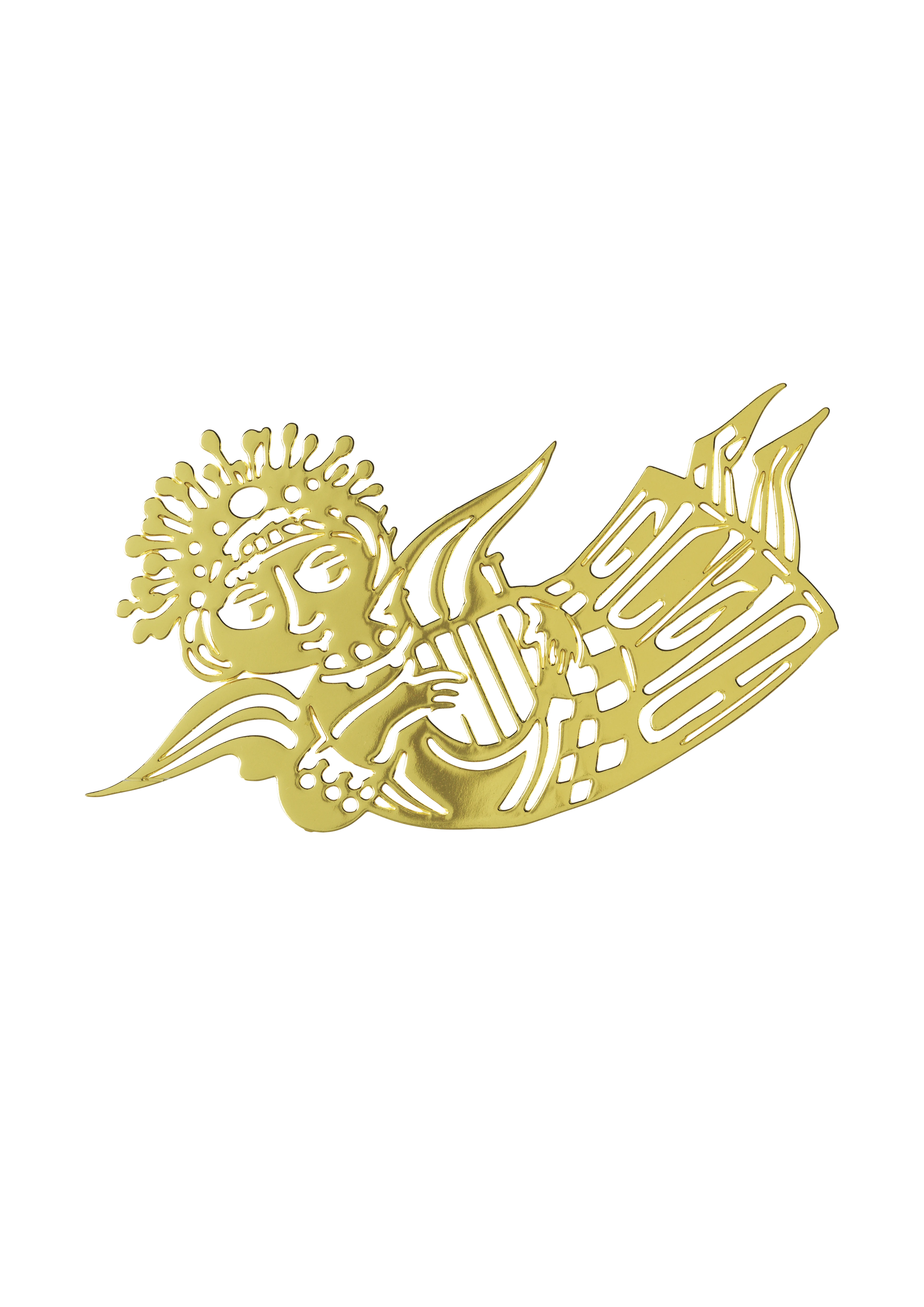 Musikengel silhuet H6.5 3 stk. fra Bjørn Wiinblad i farven Forgyldt, lavet af Metal