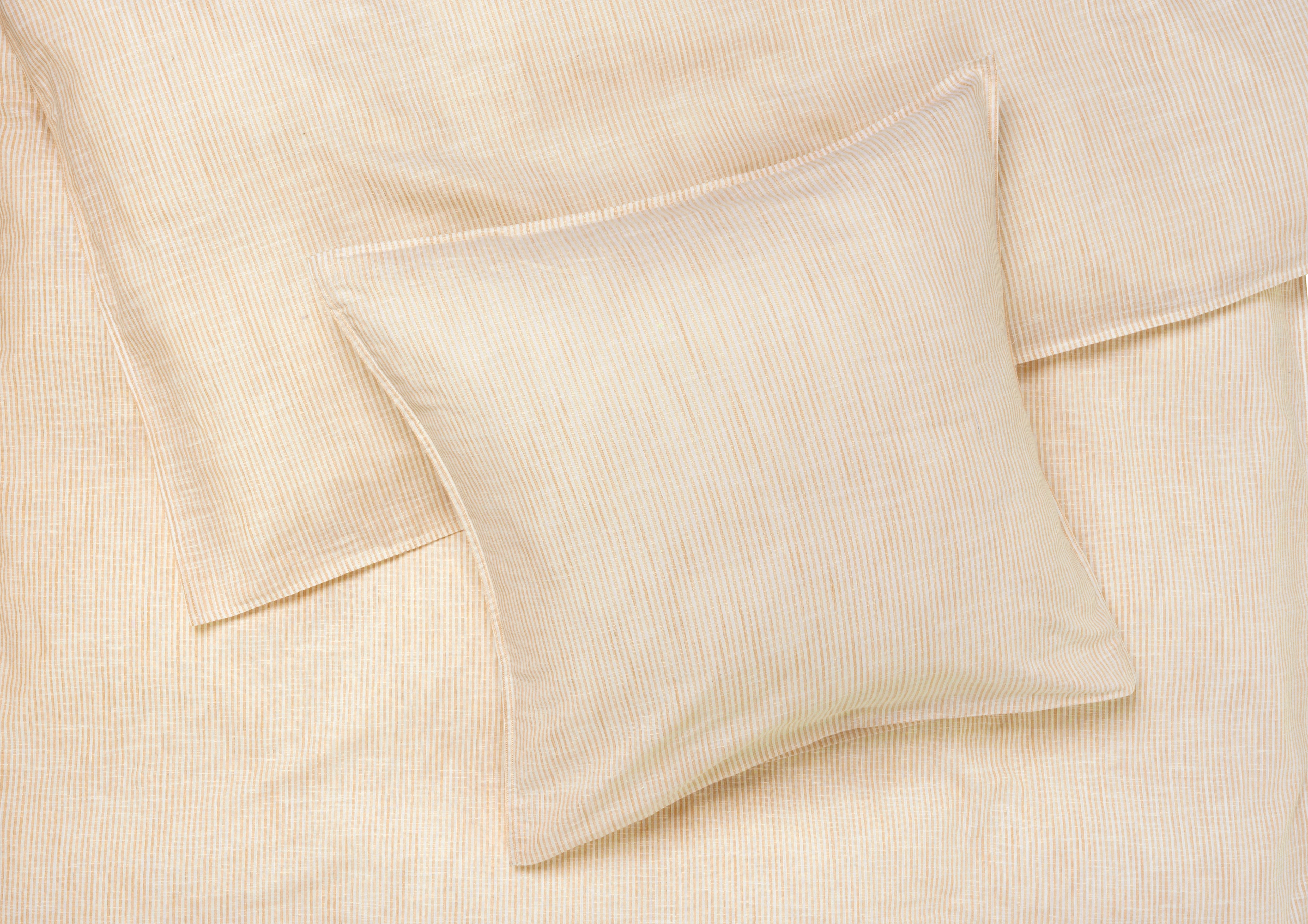 Bed linen 140x220 cm from JUNA in Ochre/White color, made of Cotton