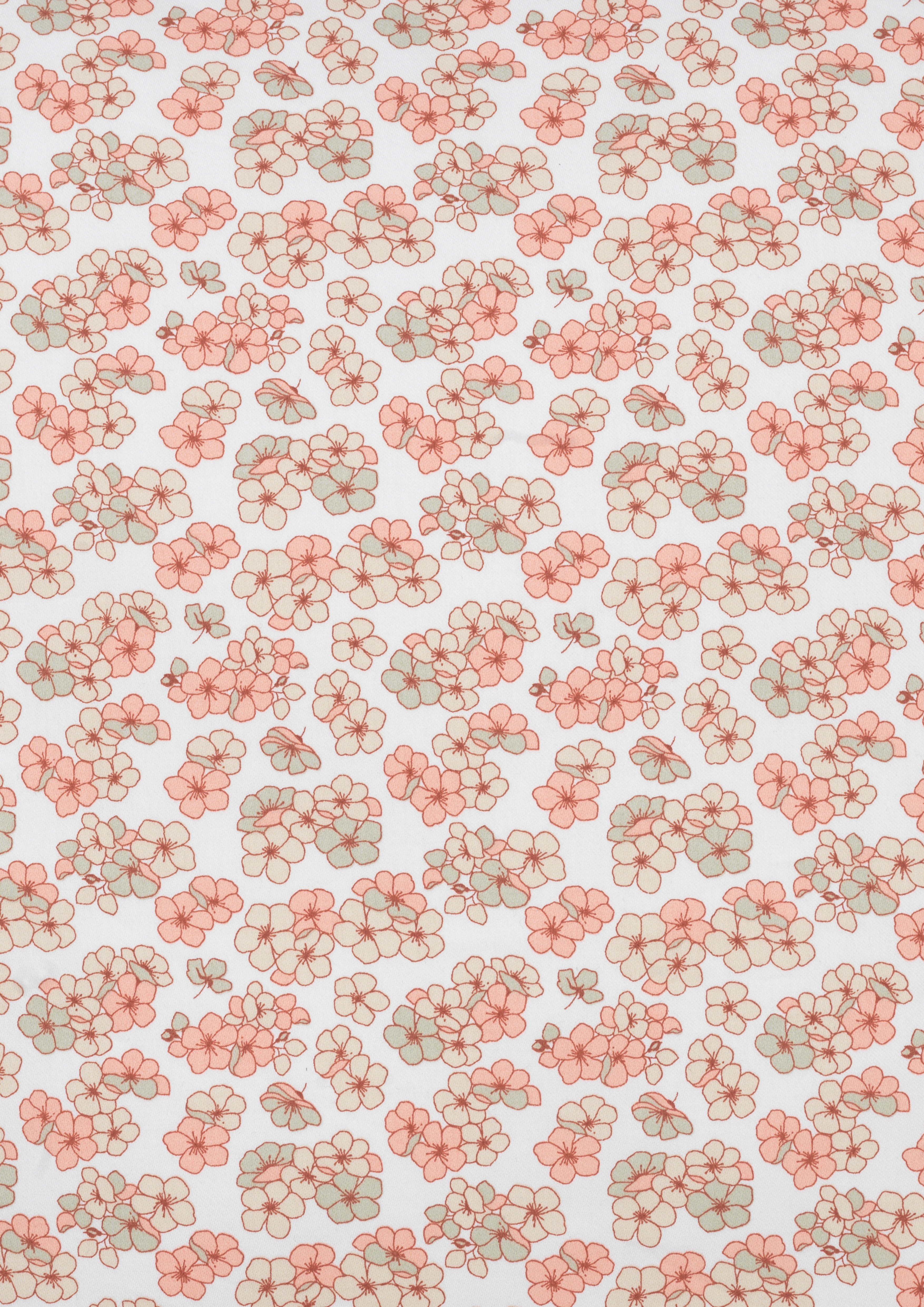 Bed linen 140x200 cm from JUNA in White/Rose color, made of Cotton sateen