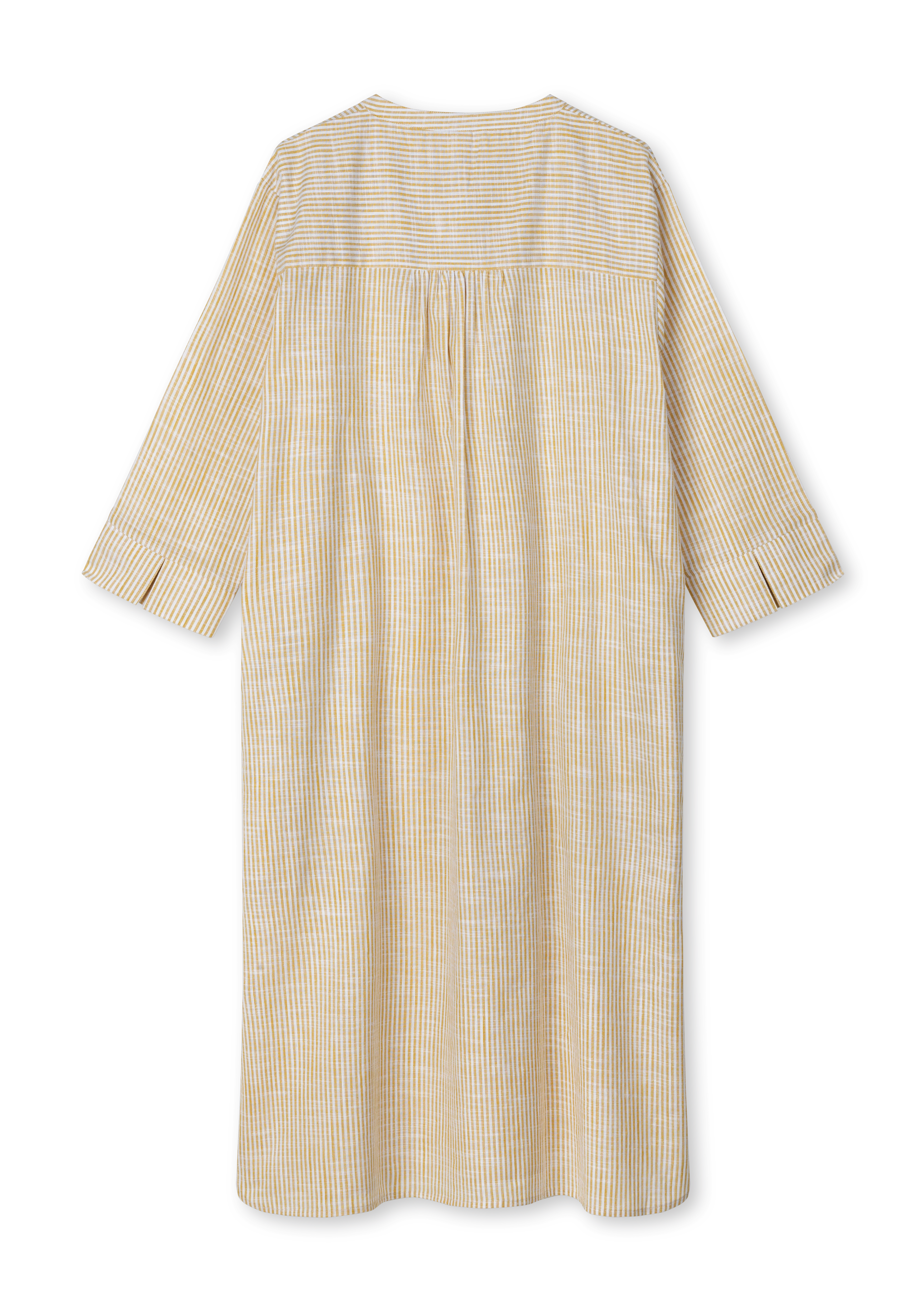 Sonja dress M/L fra JUNA i farven Okker/Hvid, lavet af Bomuld