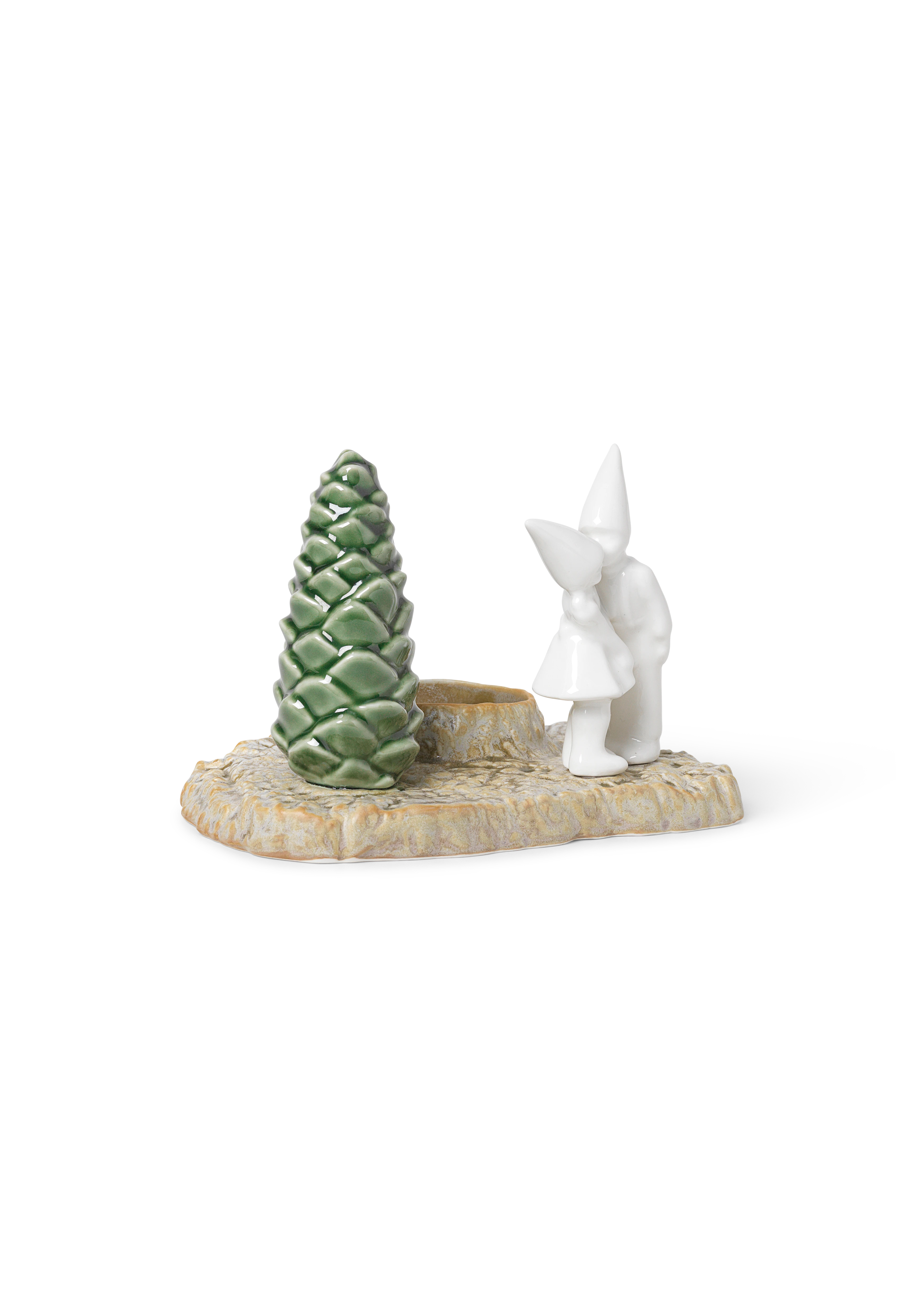 Christmas Kiss Candle holder H11.5 from Kähler  in White color, made of Ceramics