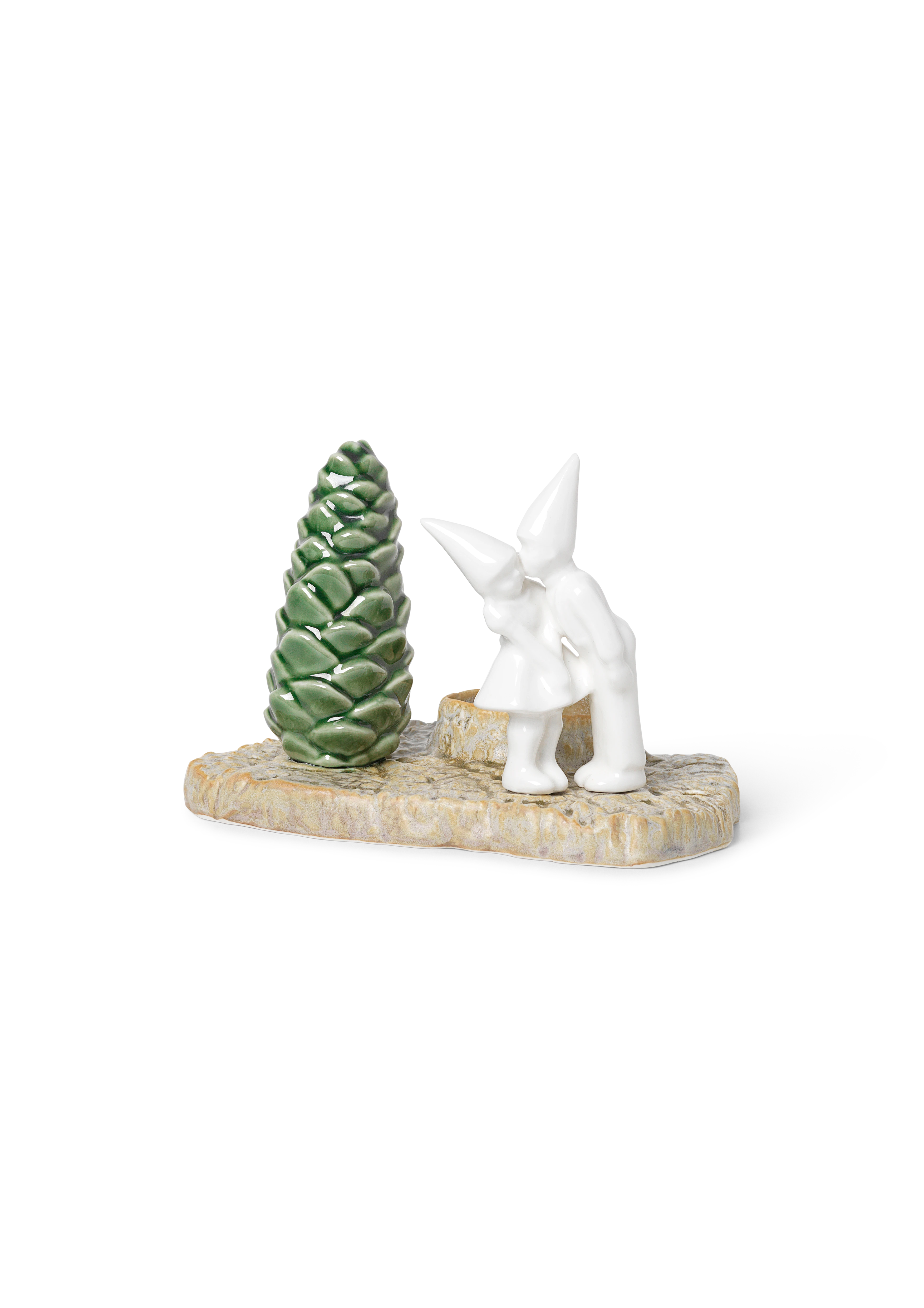 Christmas Kiss Candle holder H11.5 from Kähler  in White color, made of Ceramics