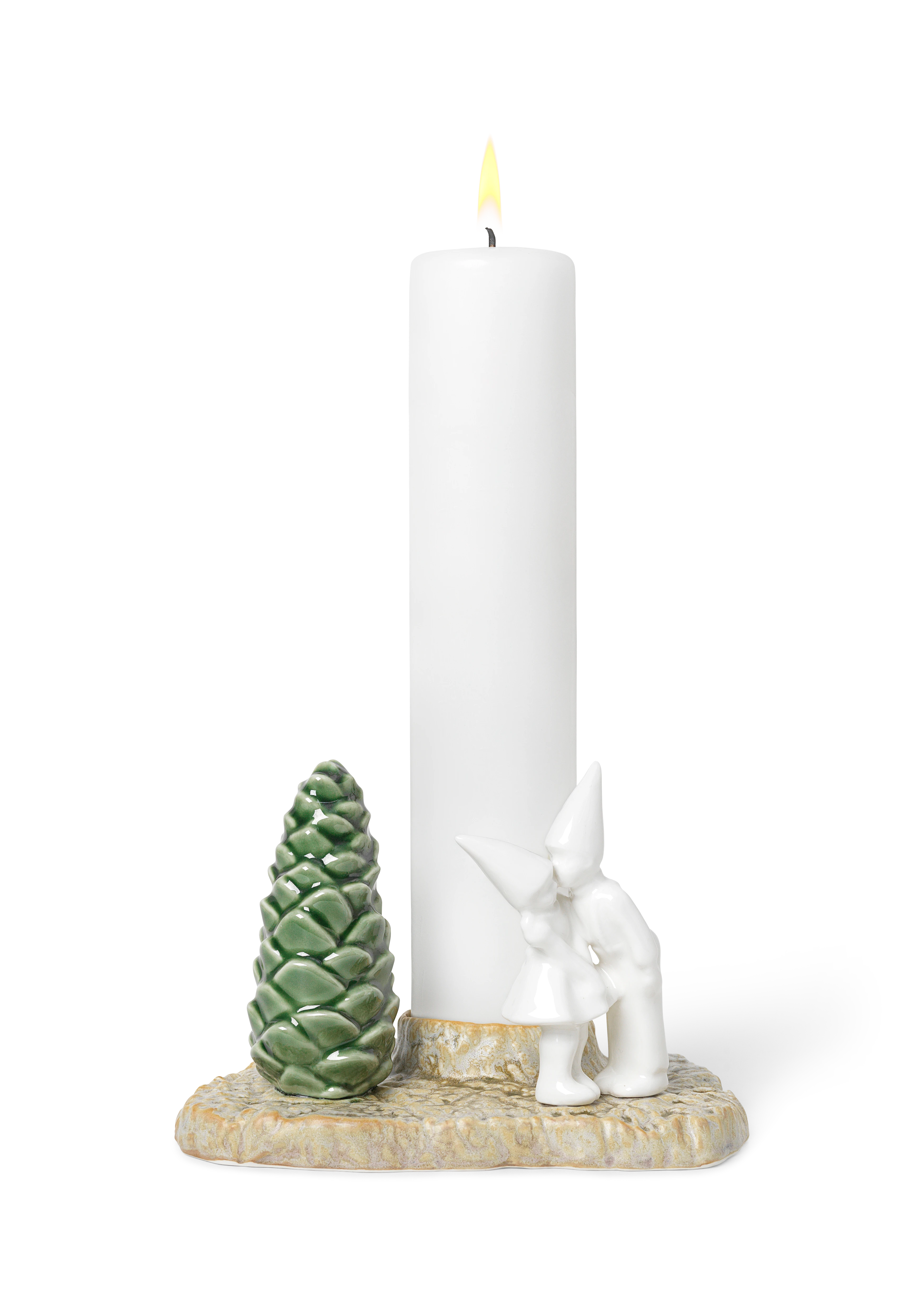 Christmas Kiss Lysestake H11.5 fra Kähler i fargen Hvit, laget av Keramikk