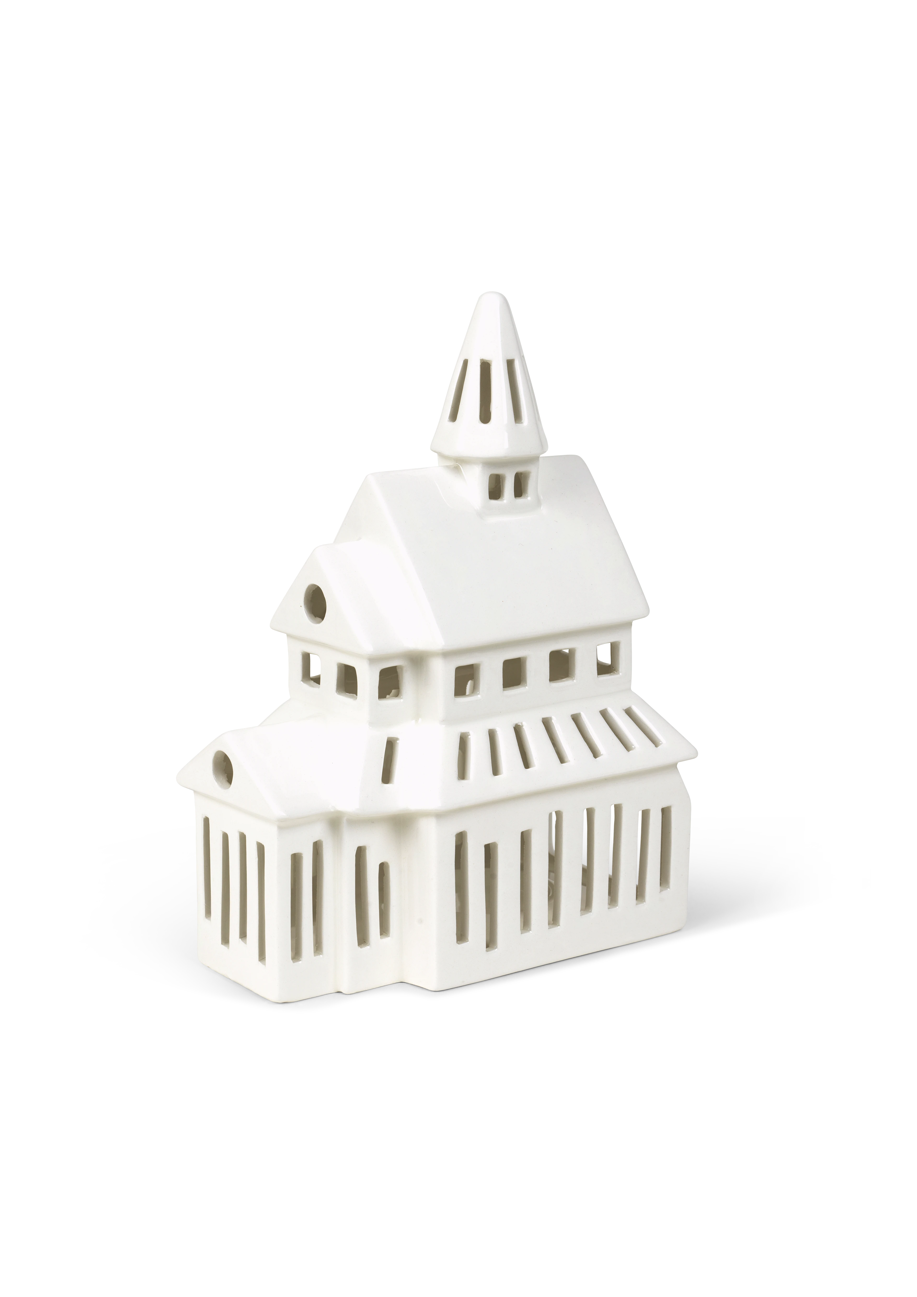 Lighthouse Stavkirke H20 from Kähler in White color, made of Ceramics