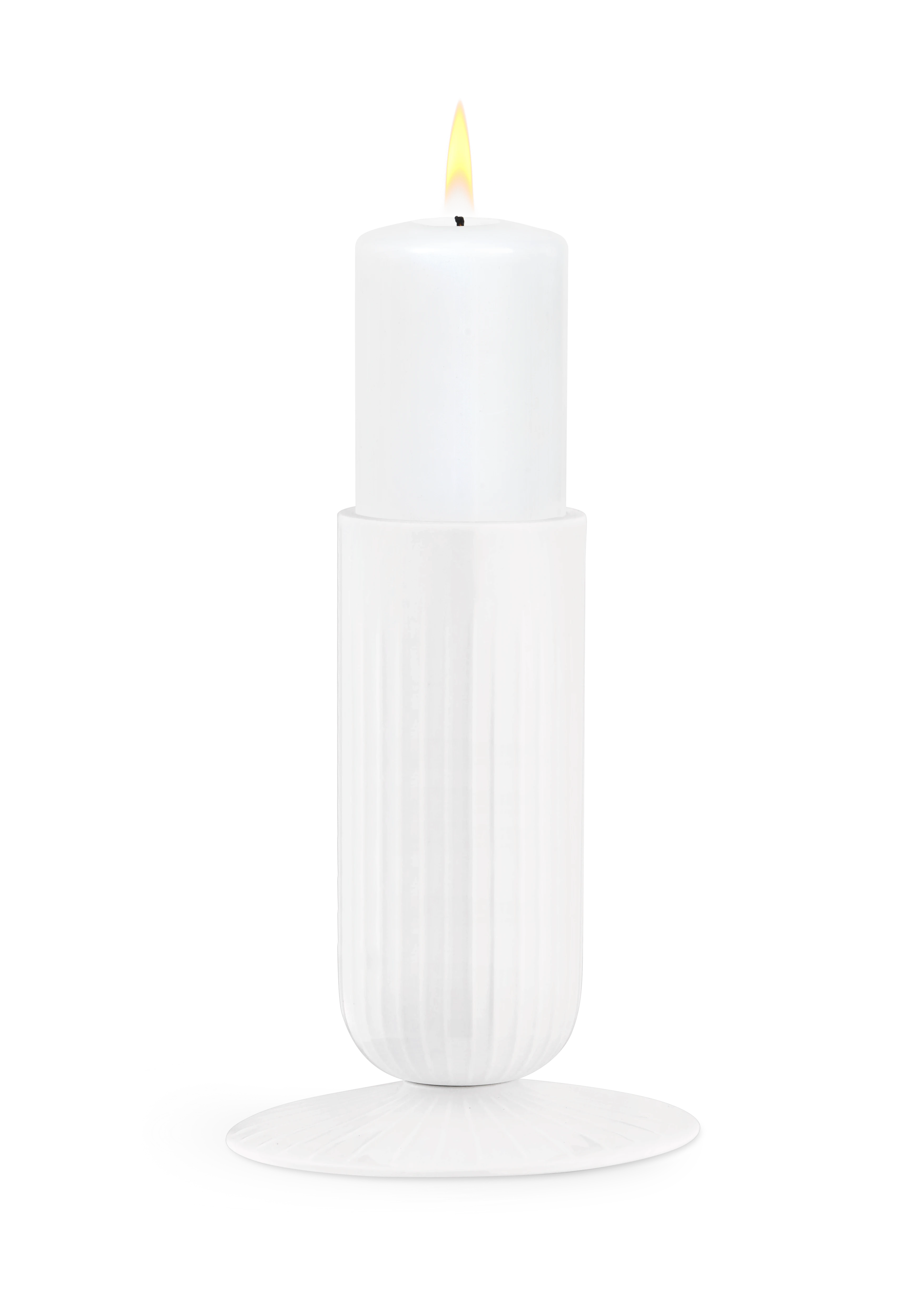 Block candle holder H14.5 from Kähler  in White color, made of Ceramics