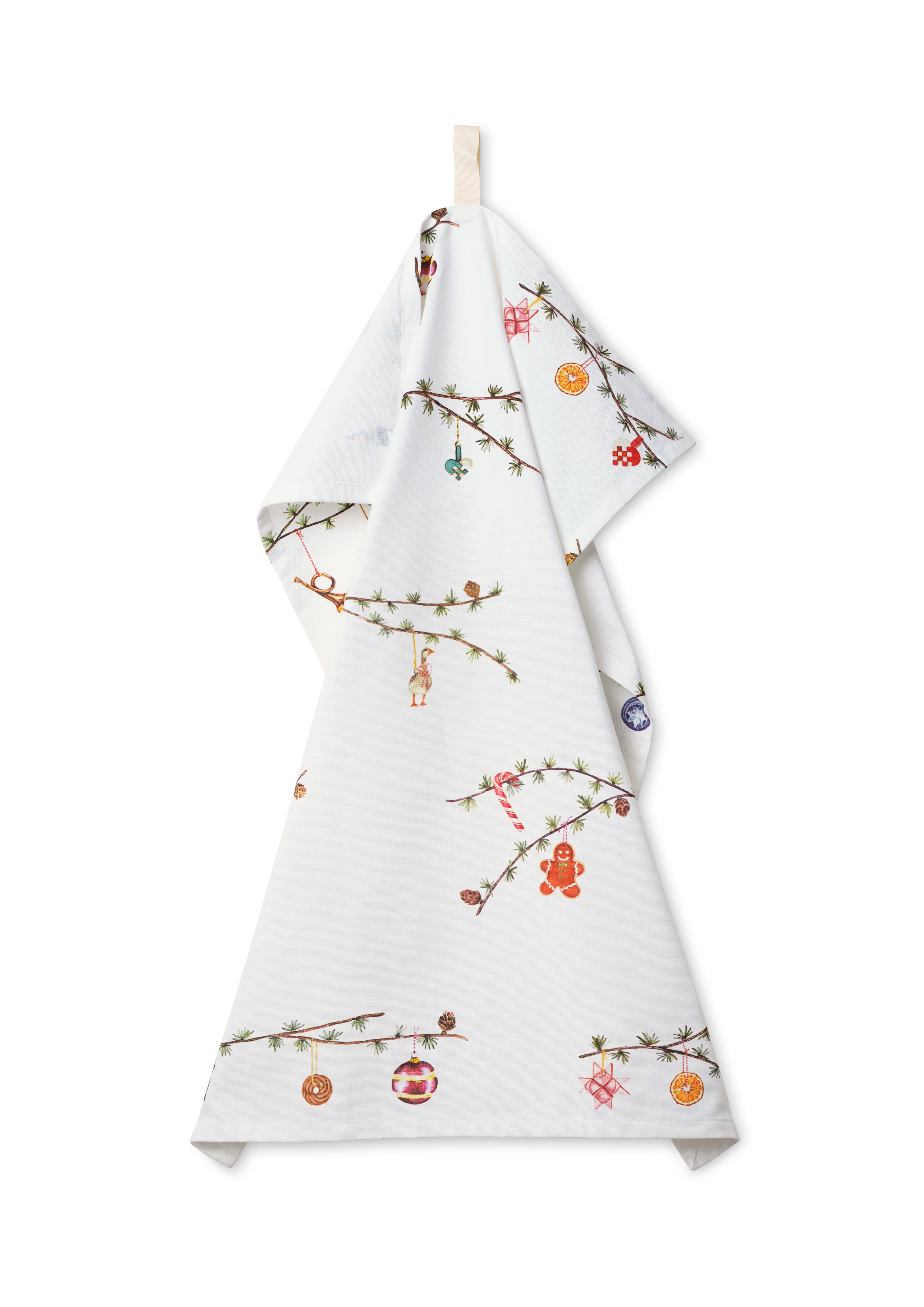 Tea towel 50x70 cm from Kähler  in White w. deco color, made of Cotton