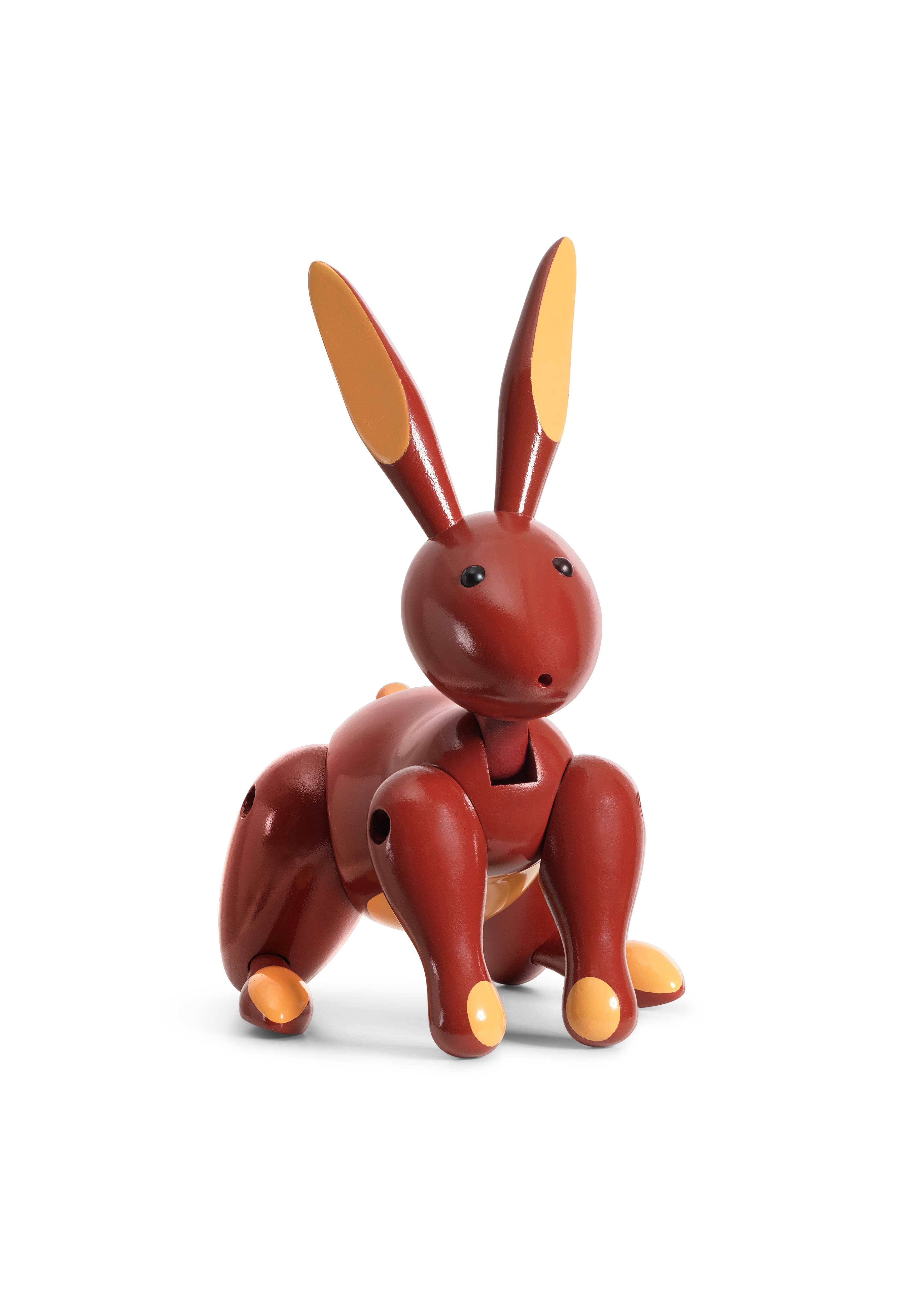 Rabbit H16 cm from Kay Bojesen in Red color, made of Wood