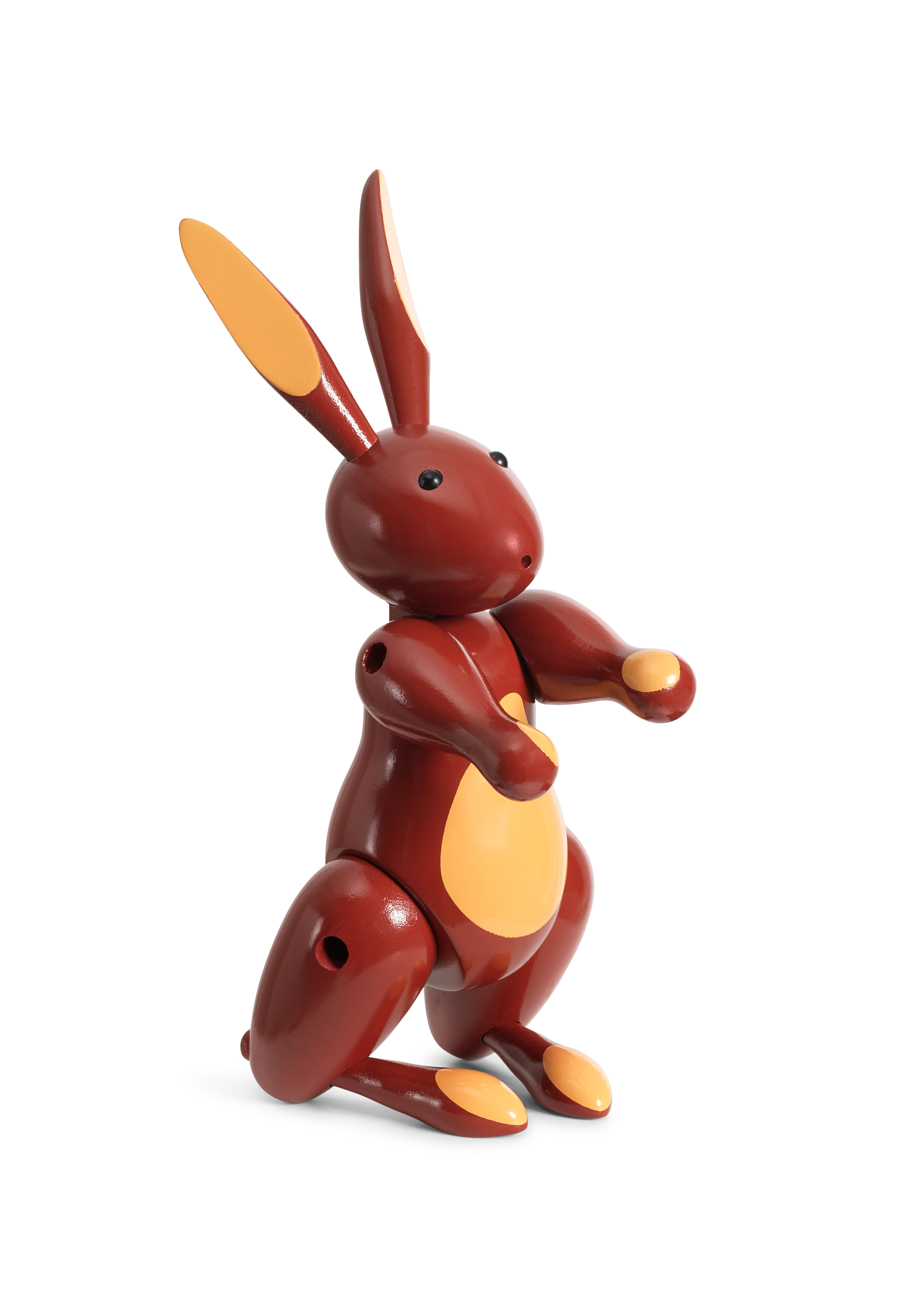 Rabbit H16 cm from Kay Bojesen in Red color, made of Wood
