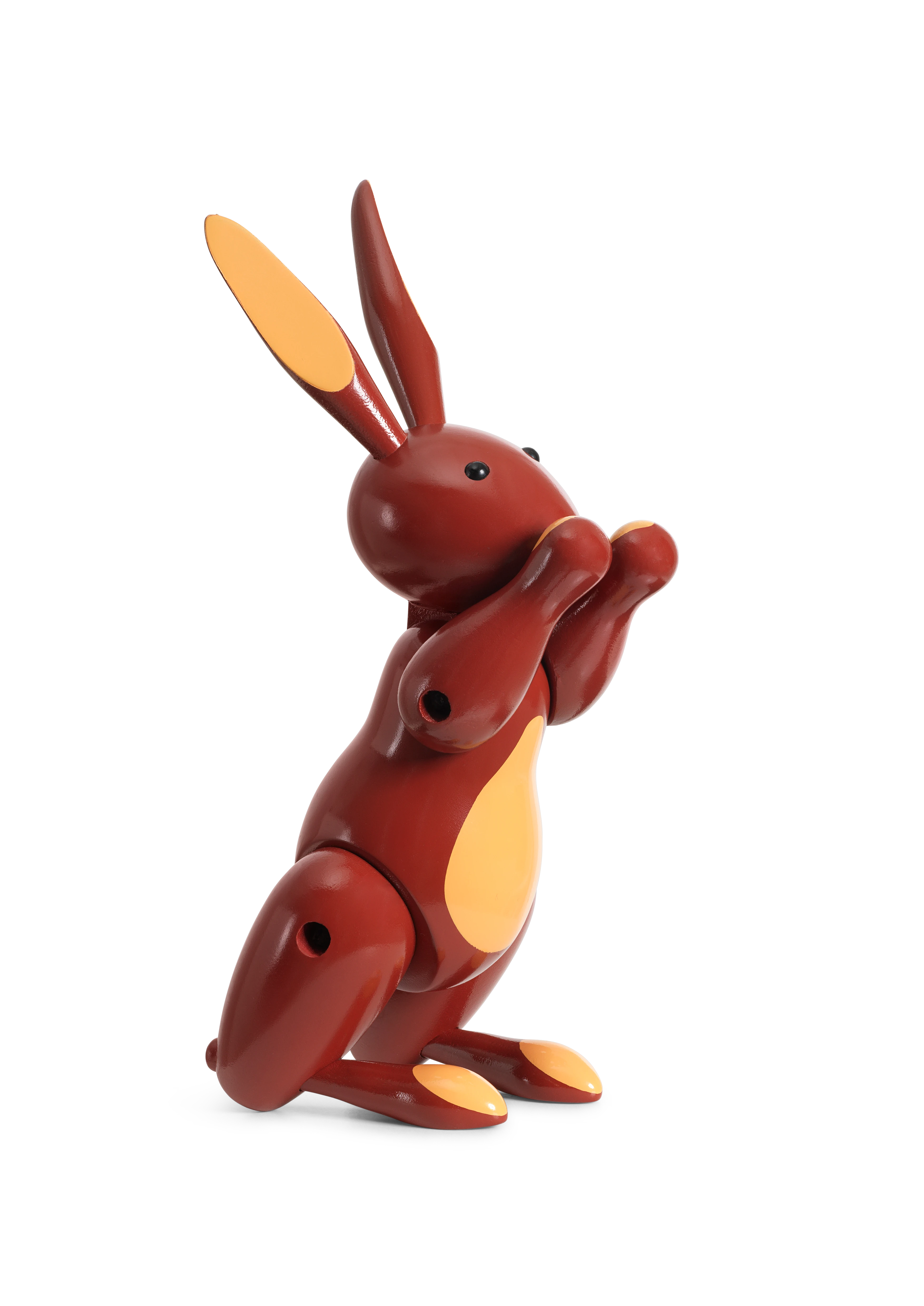 Rabbit H16 cm from Kay Bojesen in Red color, made of Wood