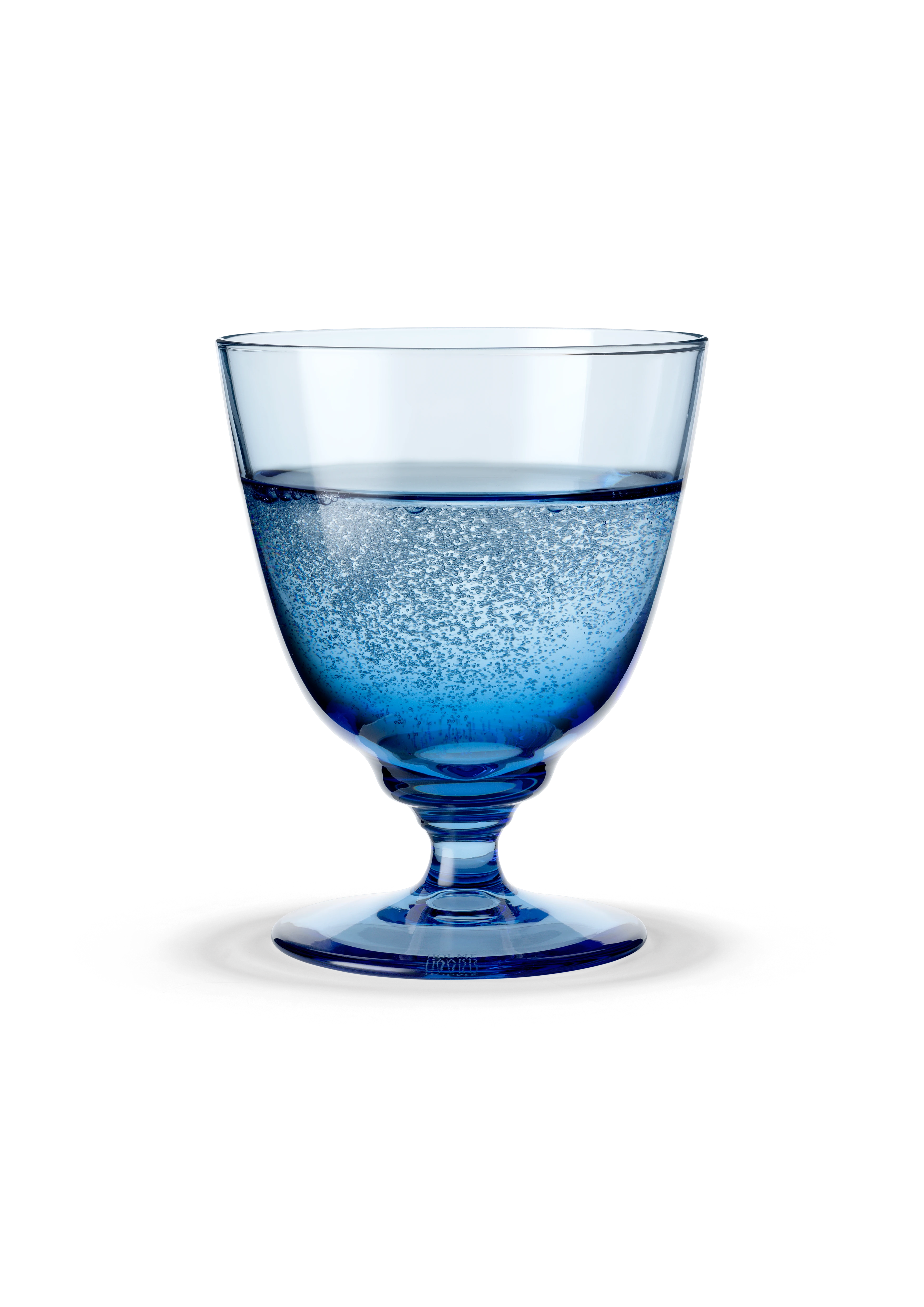 Glas på fod 35 cl fra Holmegaard i farven Blå, lavet af Glas