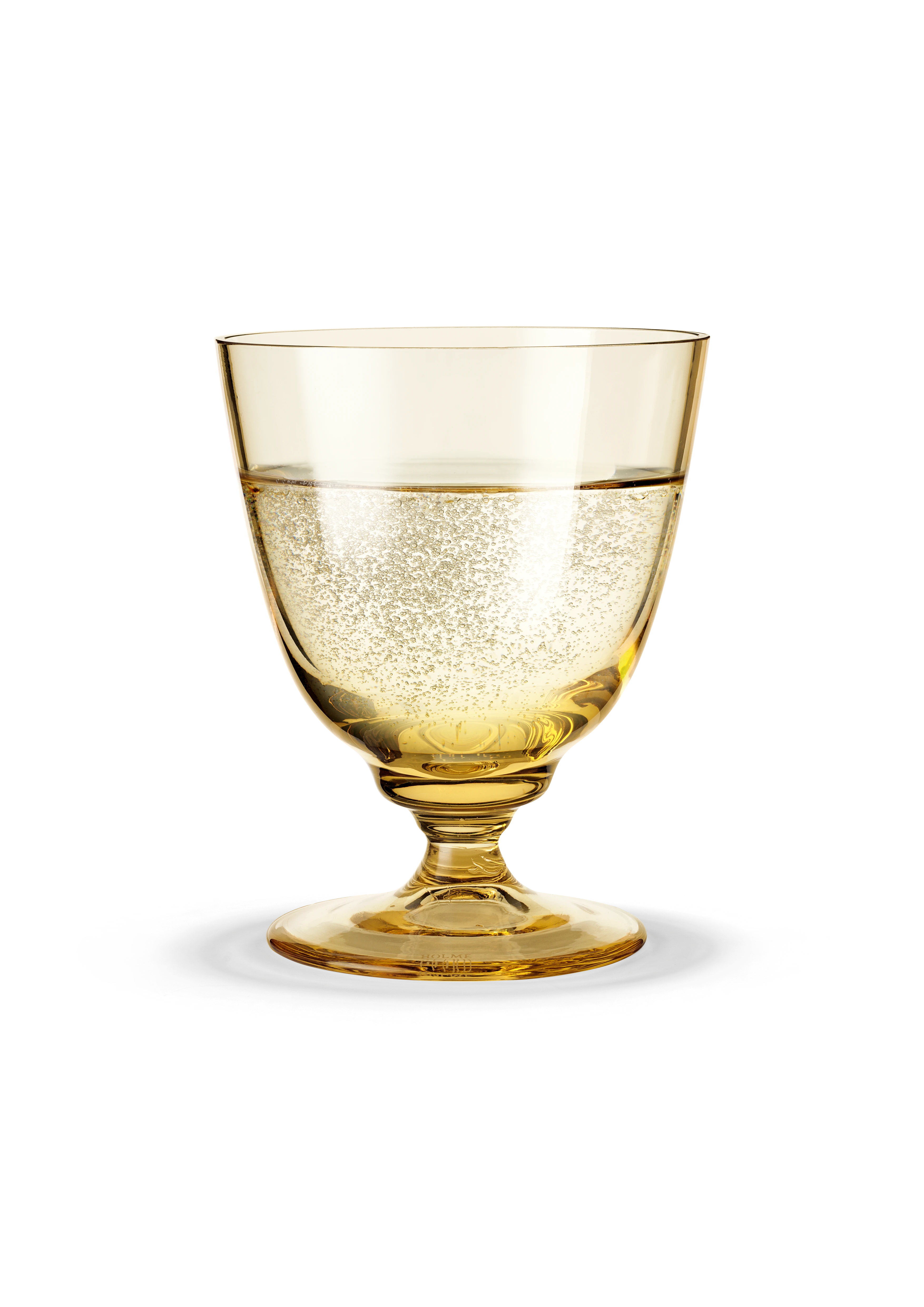 Glass med stett 35 cl fra Holmegaard i fargen Amber, laget av Glass