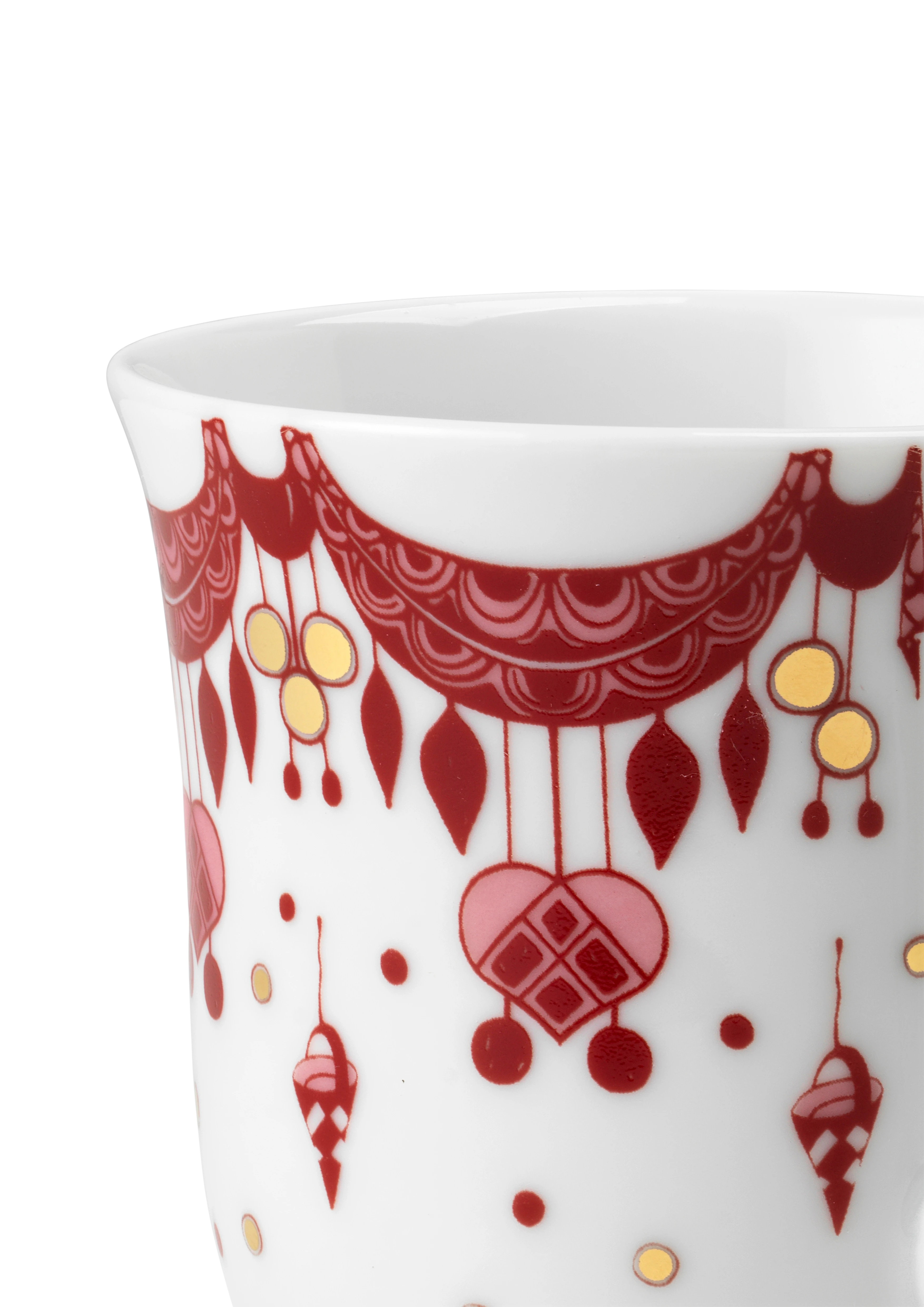 Weihnachtsbecher 35 cl von Bjørn Wiinblad in der Farbe Rot, hergestellt aus Keramik