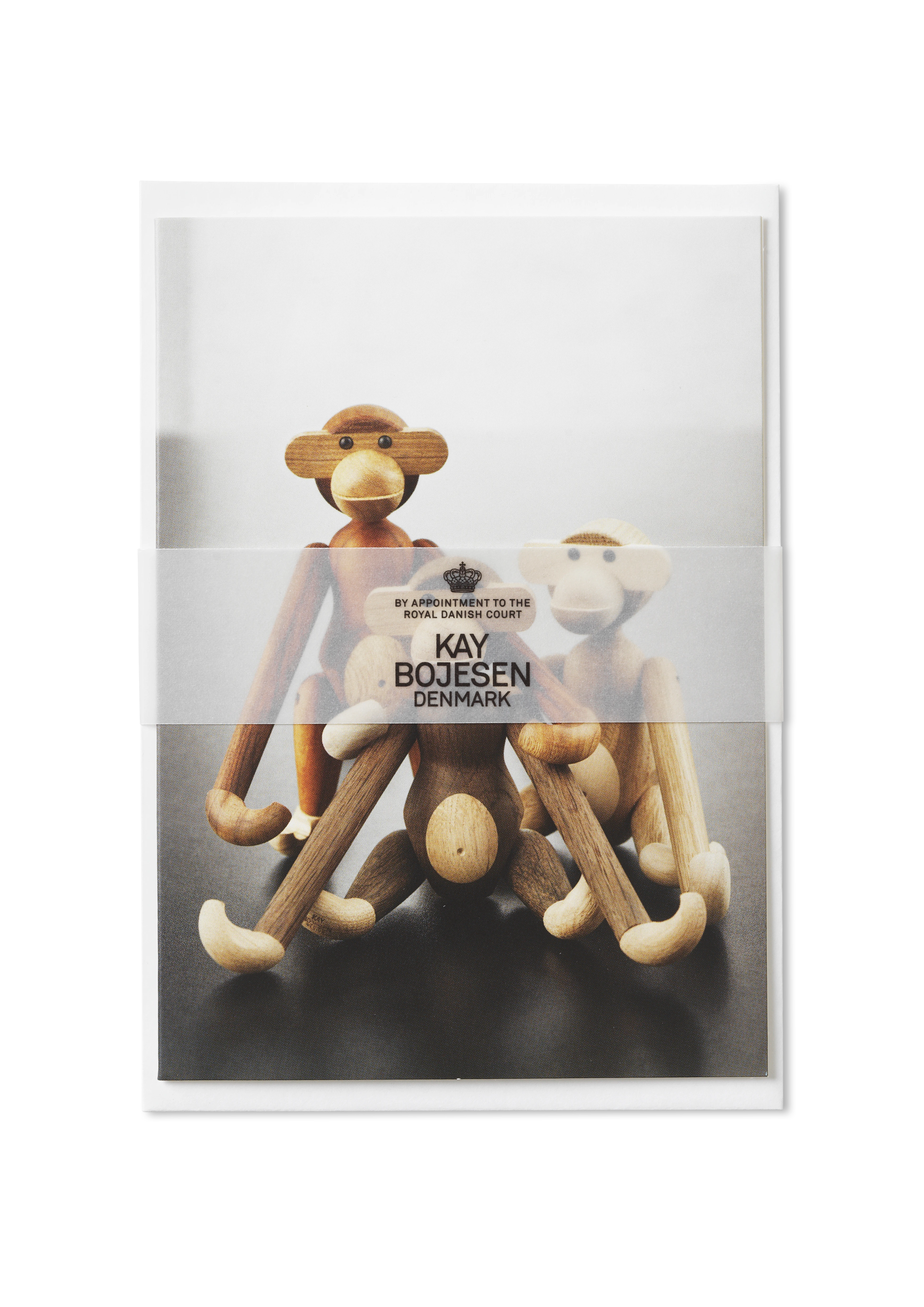 Kort A6 Apor, 3 olika 1 st. från Kay Bojesen i färgen Mixed wood, tillverkad av Papper