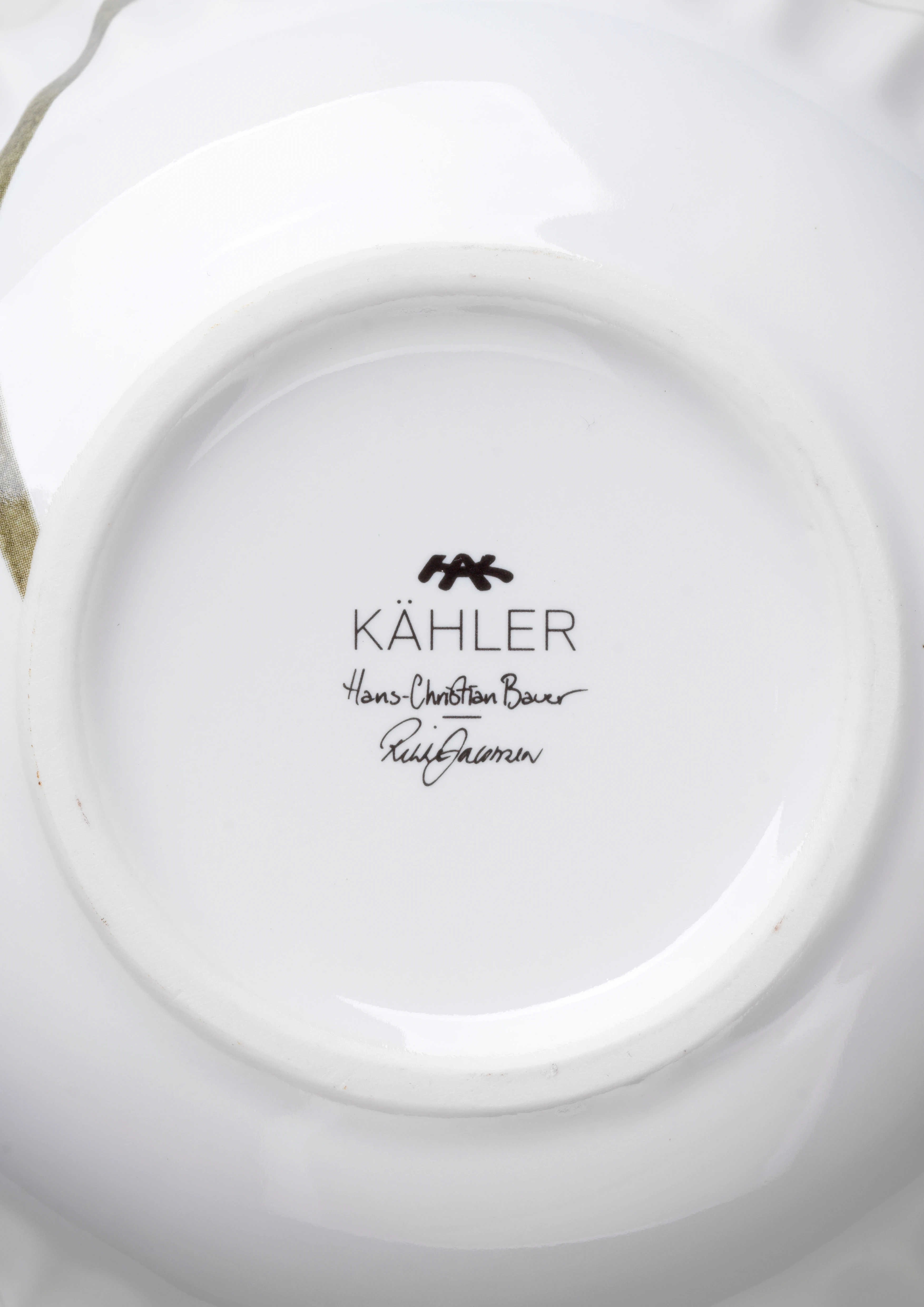 Vase H21 cm von Kähler in der Farbe Weiss mit Dekoration, hergestellt aus Keramik