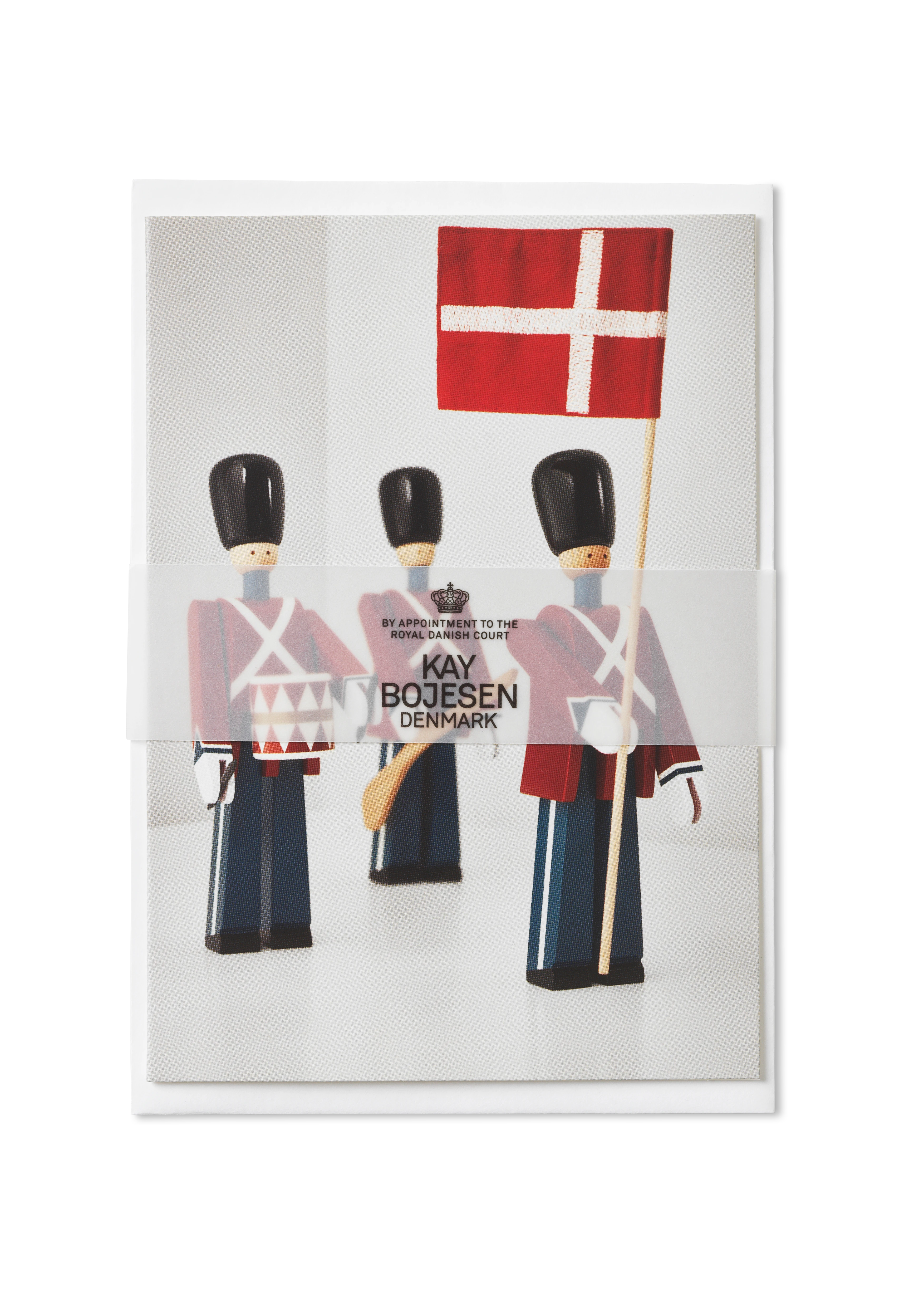 Postcard Standard-Bearer, 3 different A6 1 stk. fra Kay Bojesen i fargen Rød/Blå/Hvit, laget av Papir