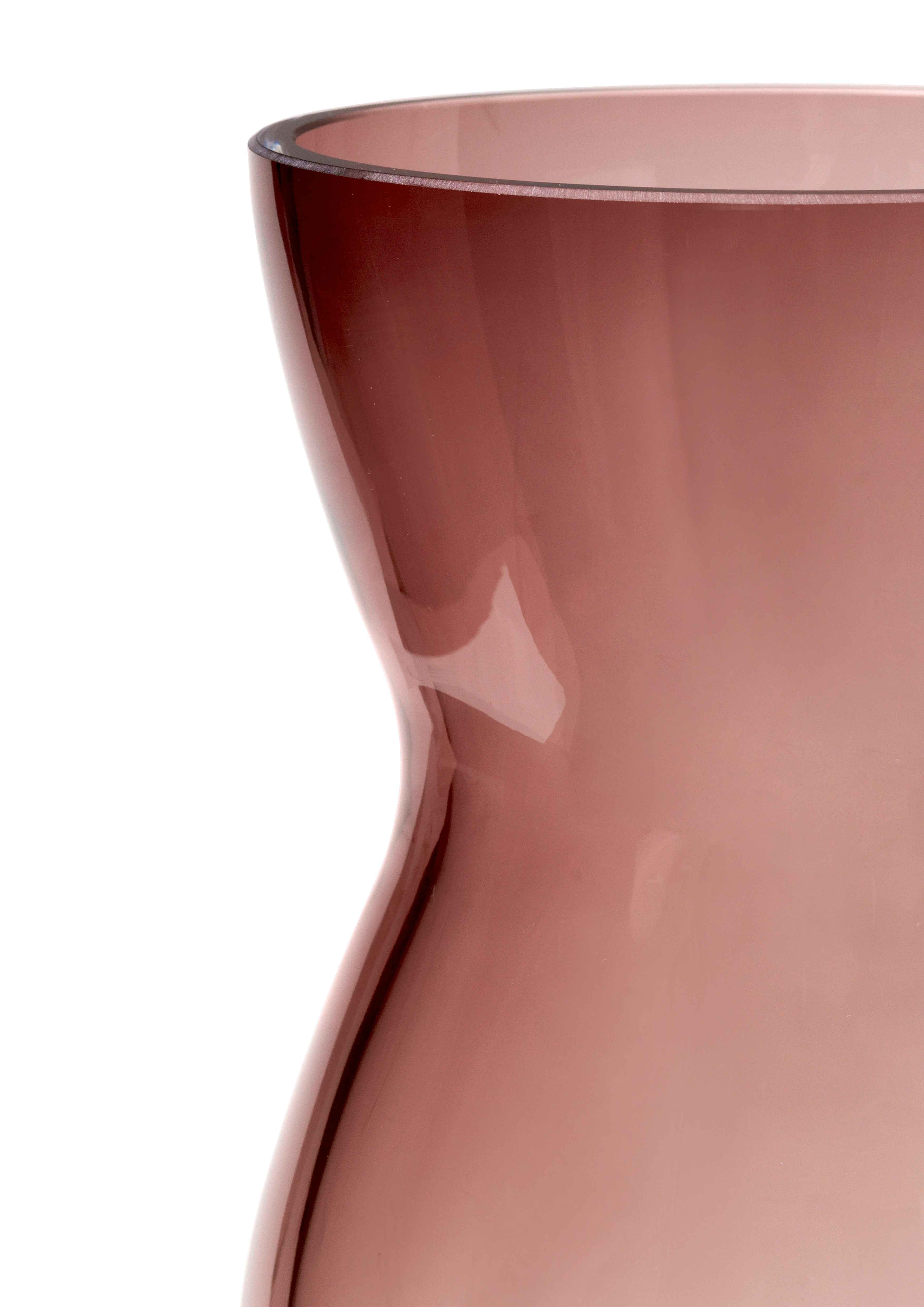 Vas H21 cm från Holmegaard i färgen Burgundy, tillverkad av Glas