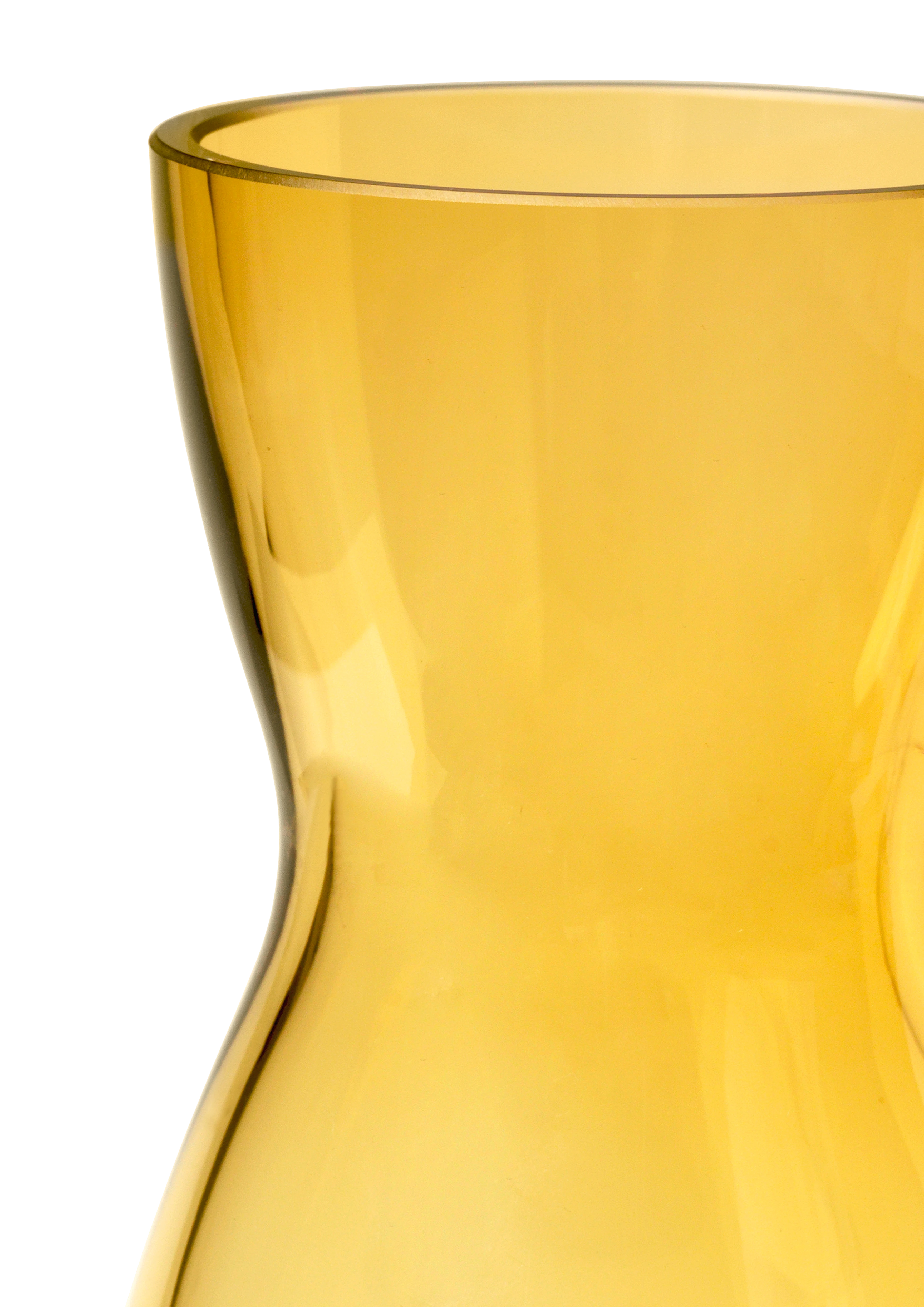 Vas H16 cm från Holmegaard i färgen Amber, tillverkad av Glas