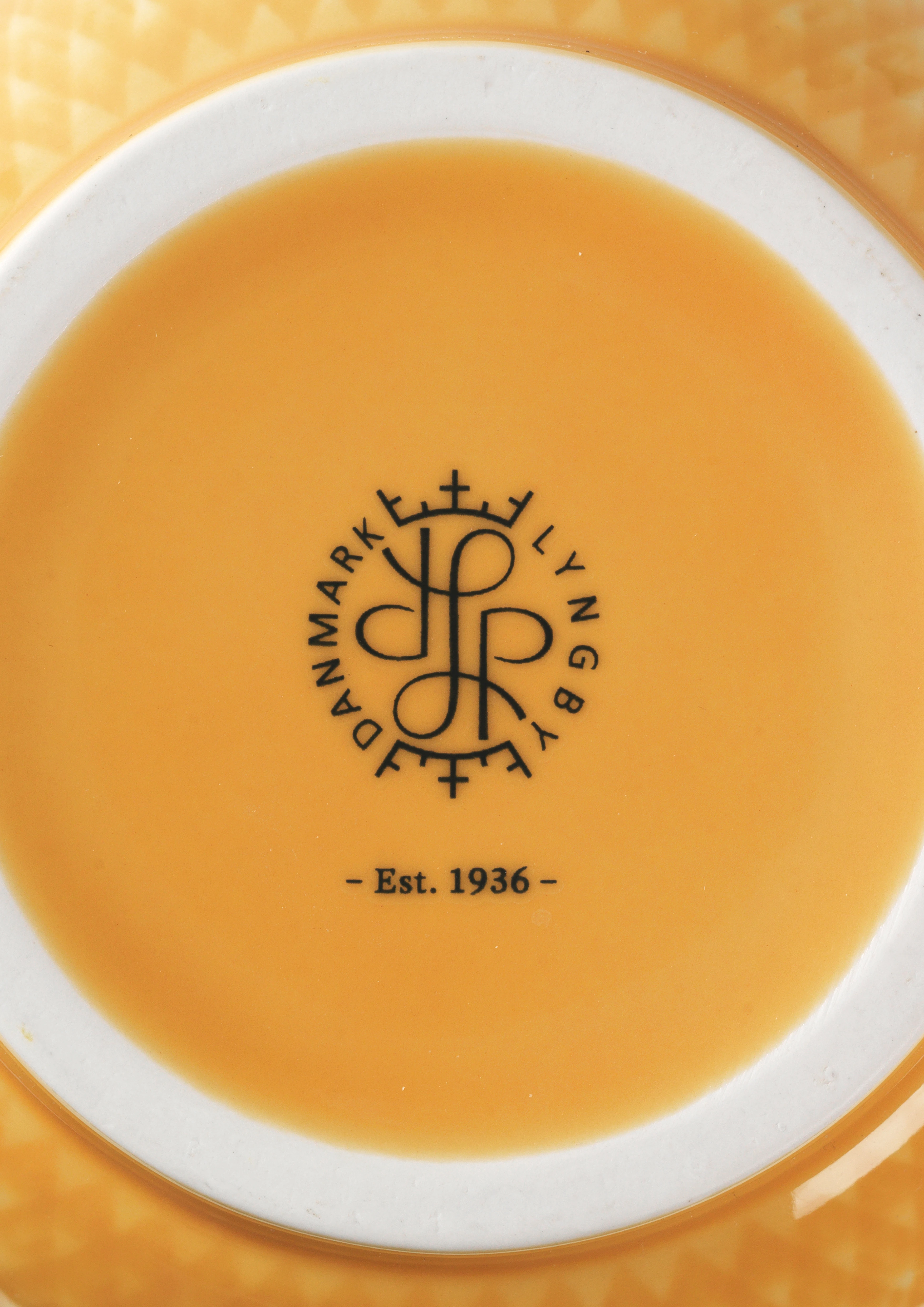 Vase H20 cm from Lyngby Porcelæn in Yellow color, made of Ceramics