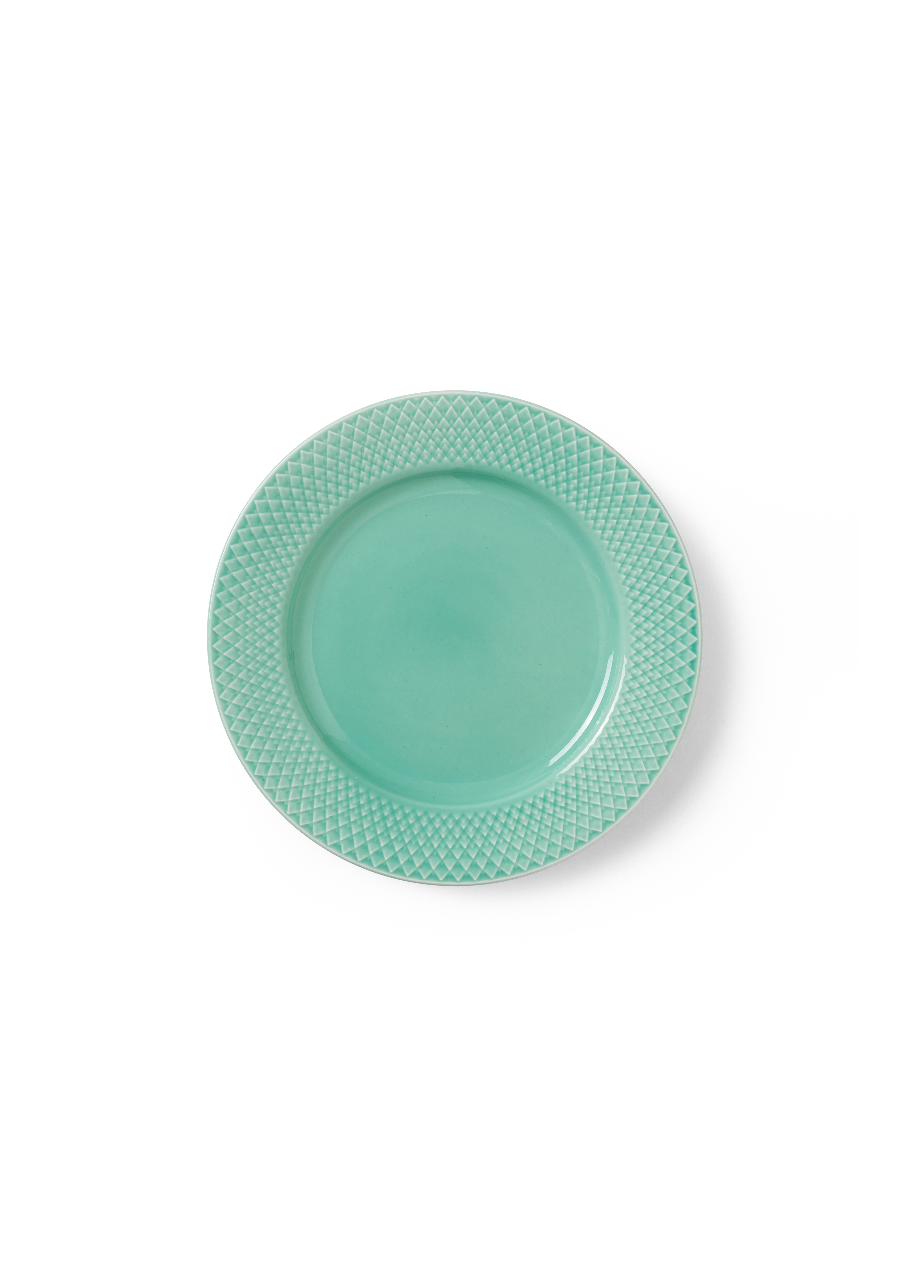 Lunsjtallerken Ø21 cm fra Lyngby Porcelæn i fargen Aqua, laget av Keramikk