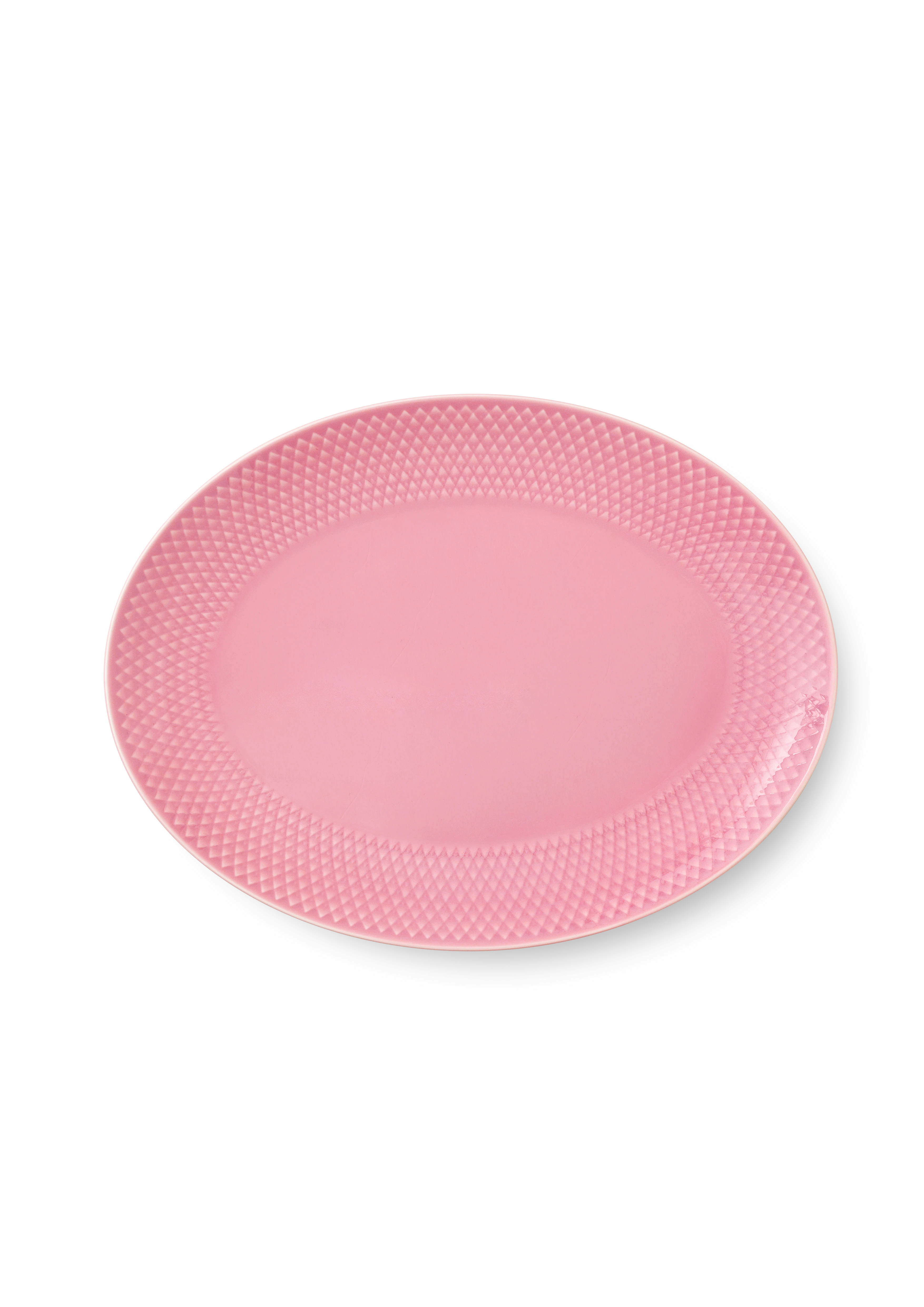 Oval serving dish 28.5x21.5 cm from Lyngby Porcelæn in Rose color, made of Ceramics