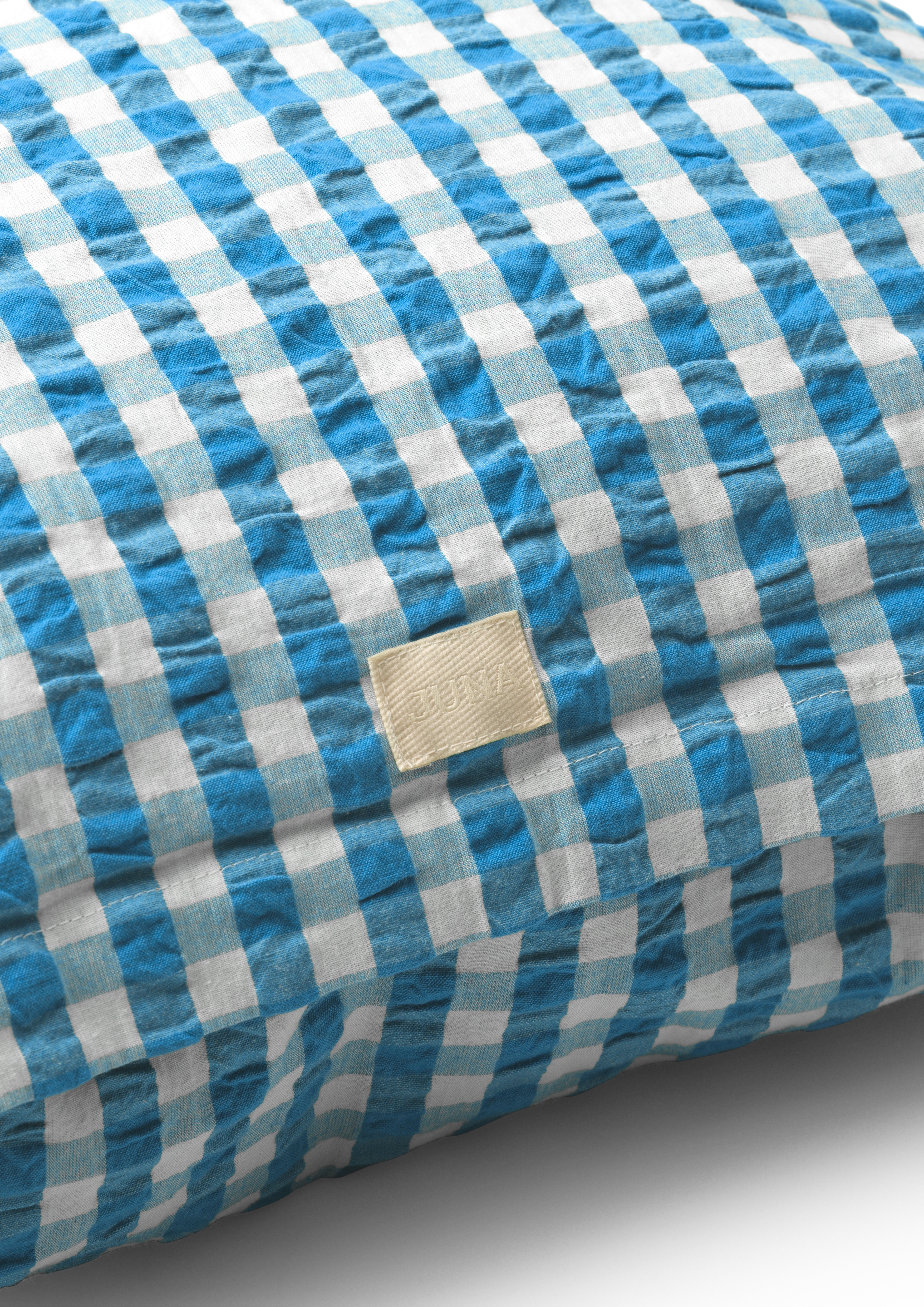 Pillowcase 63x60 cm from JUNA in Blue/Birch color, made of Cotton