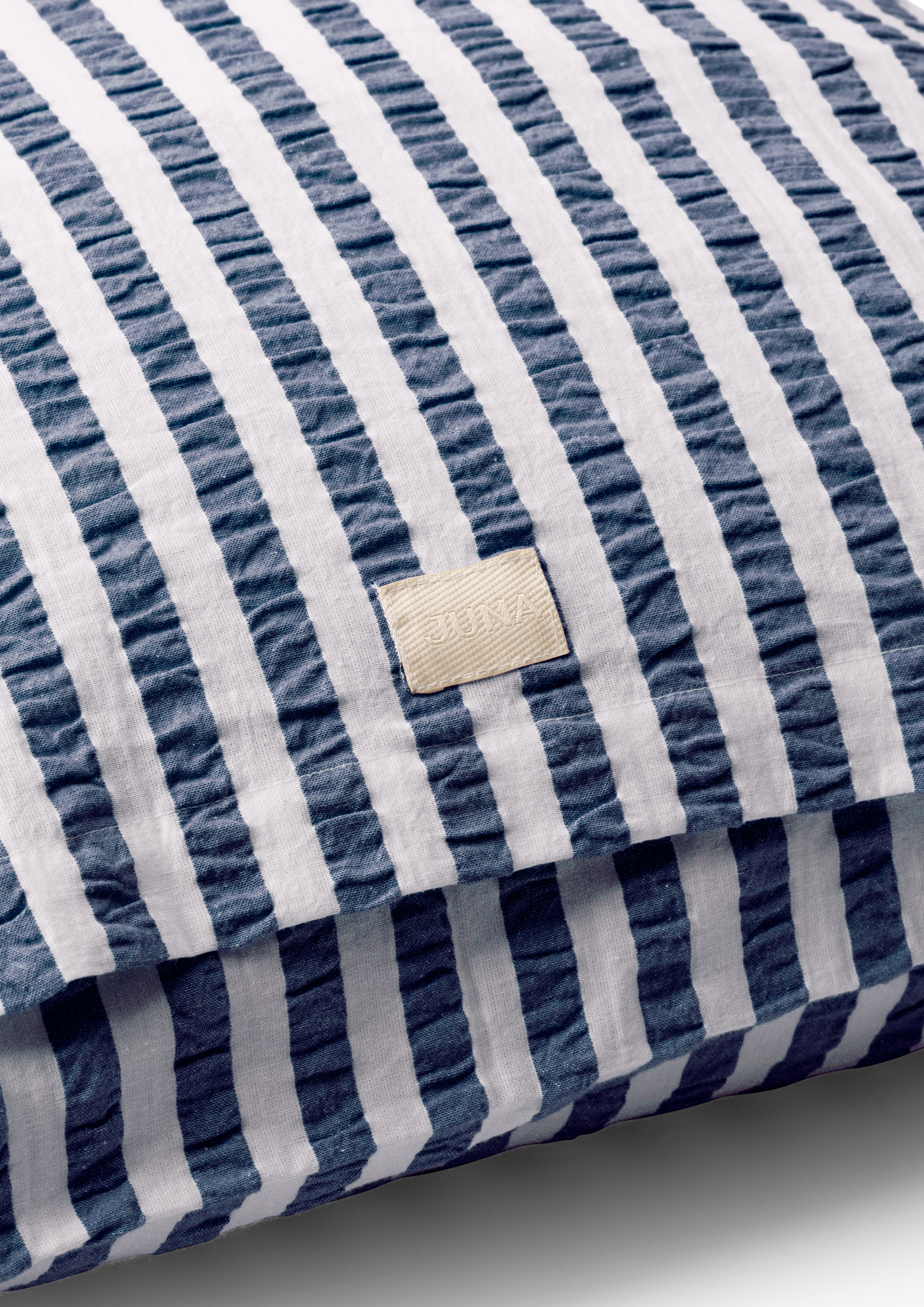 Pillowcase 63x60 cm from JUNA in Dark blue/White color, made of Cotton