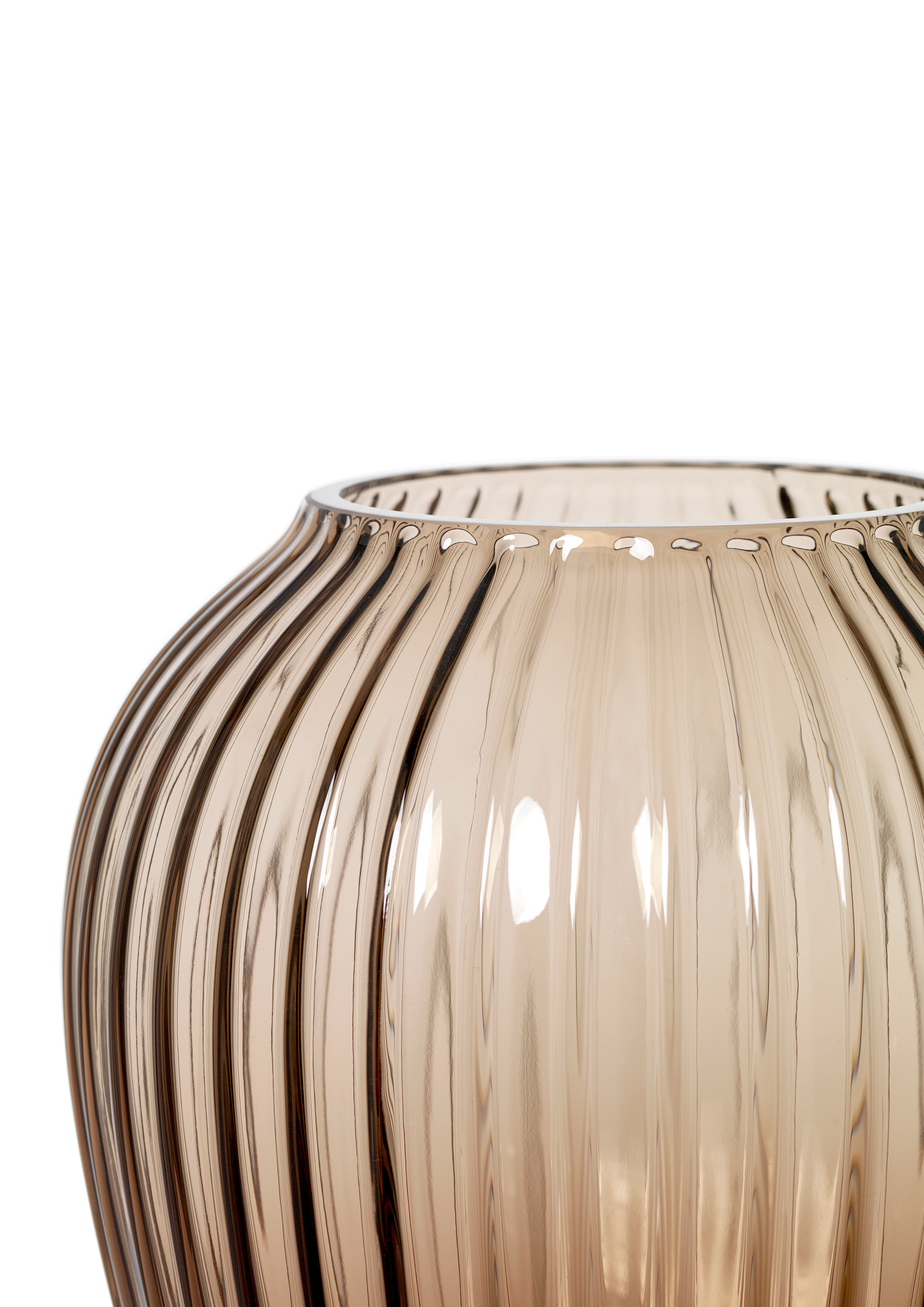 Vase H18.5 cm von Kähler in der Farbe Walnuss, hergestellt aus Glas