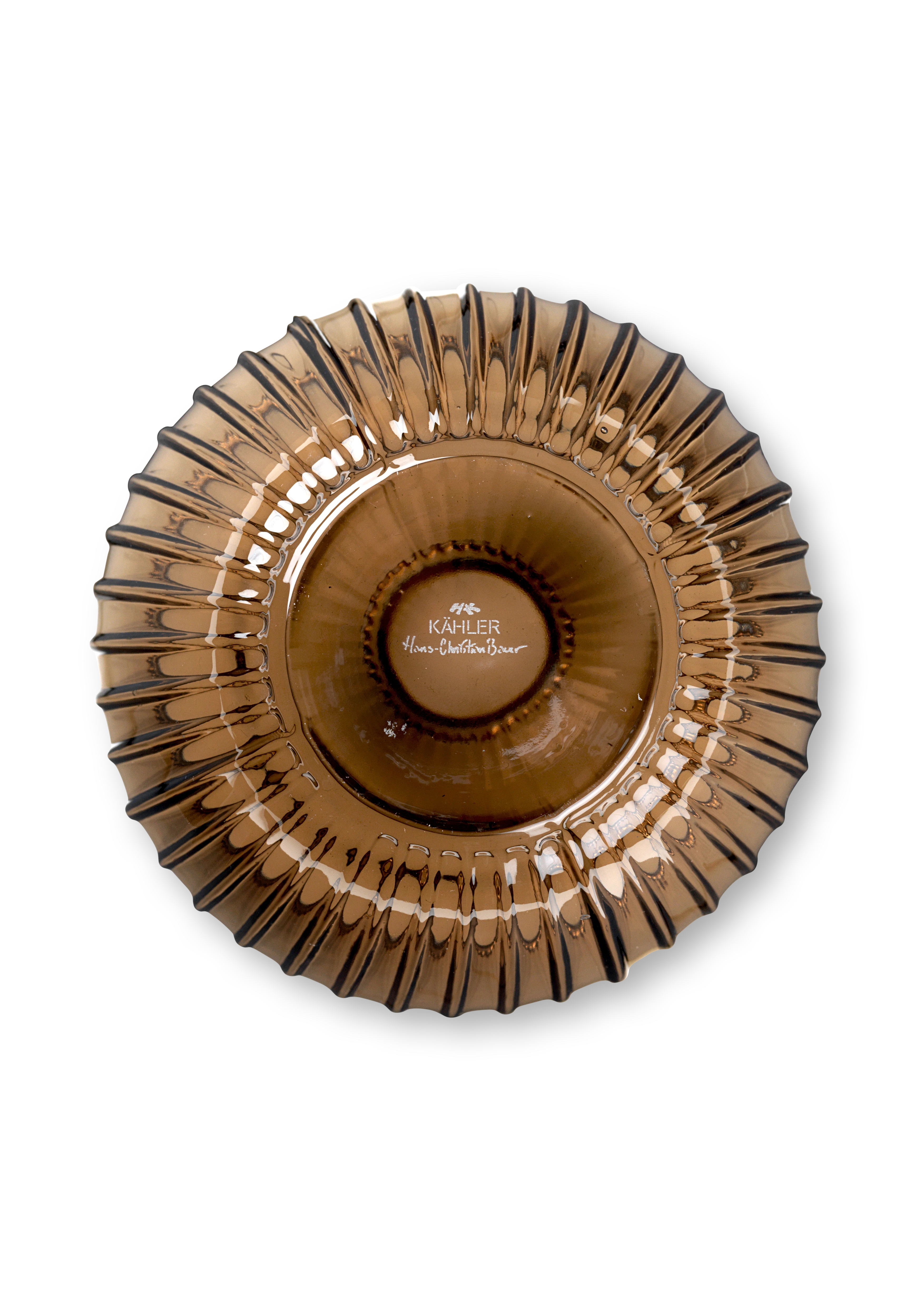 Vase H18.5 cm from Kähler  in Walnut color, made of Glass