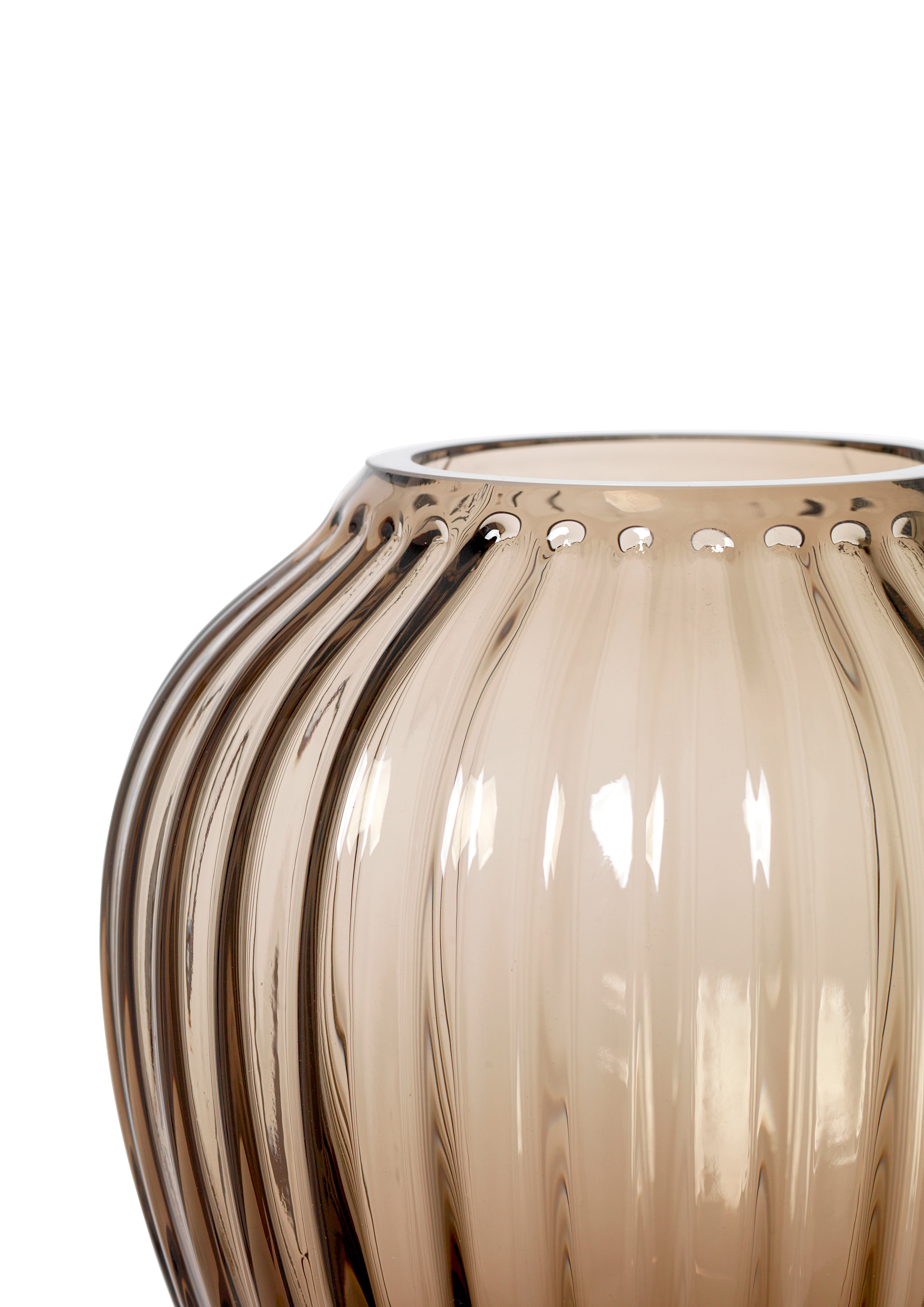 Vase H14 cm fra Kähler i farven Valnød, lavet af Glas