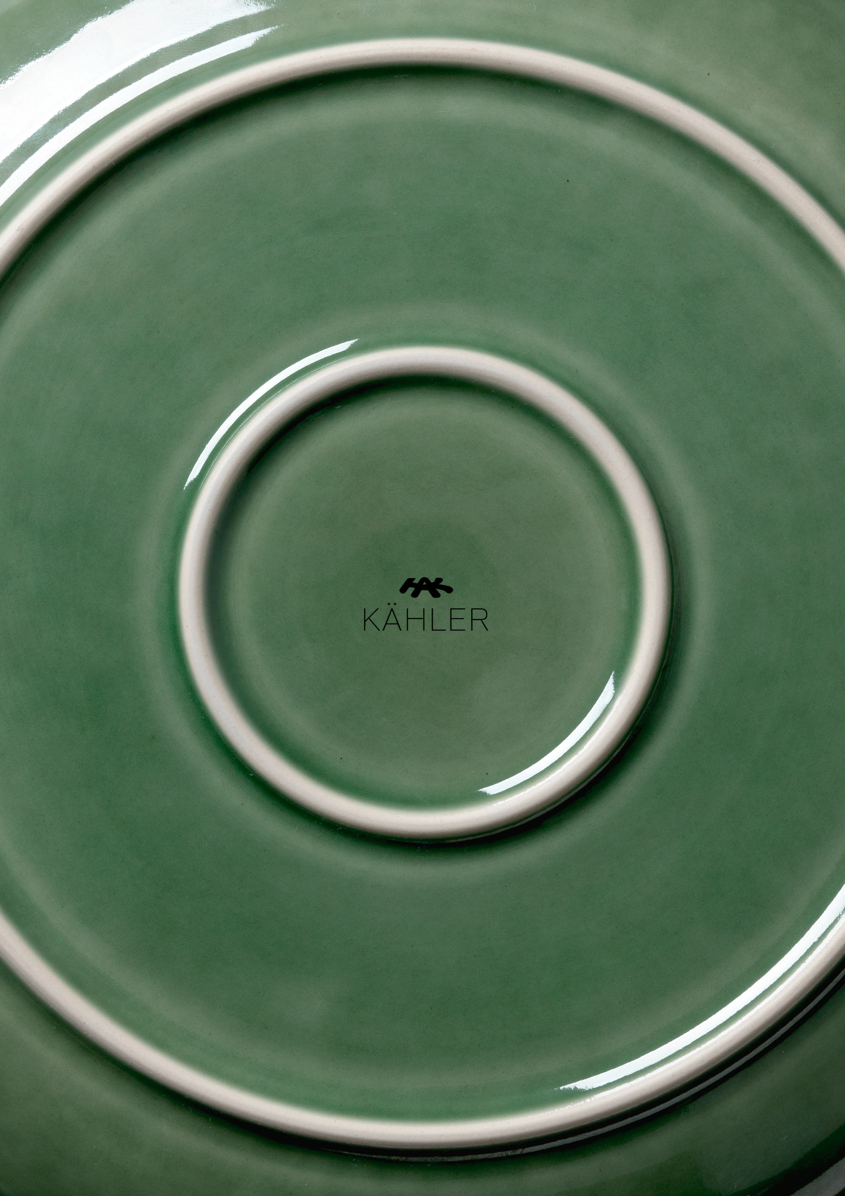 Plate Ø27 cm from Kähler  in Sage green color, made of Ceramics
