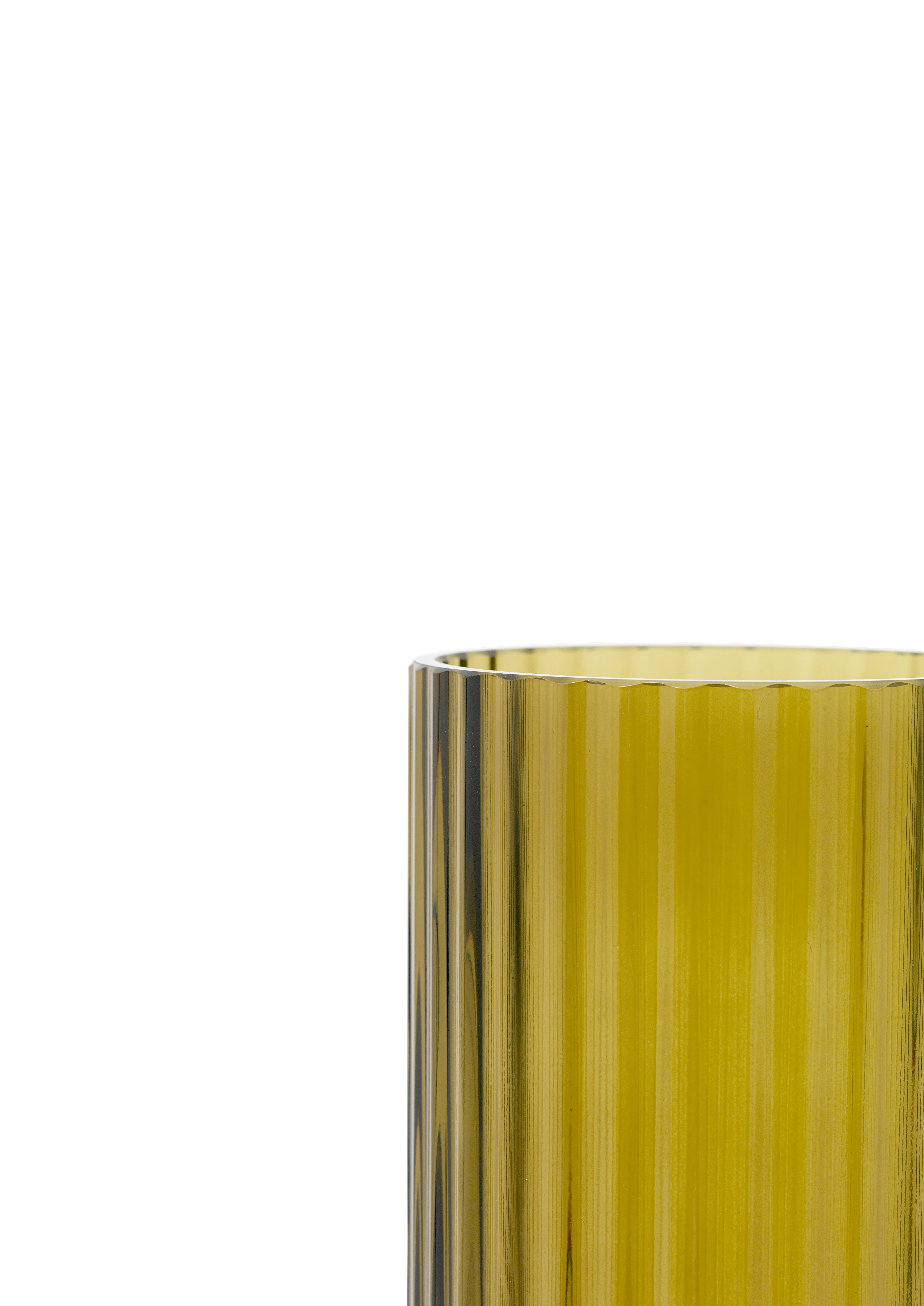 Vase H15.5 cm fra Lyngby Porcelæn i farven Olivengrøn, lavet af Glas